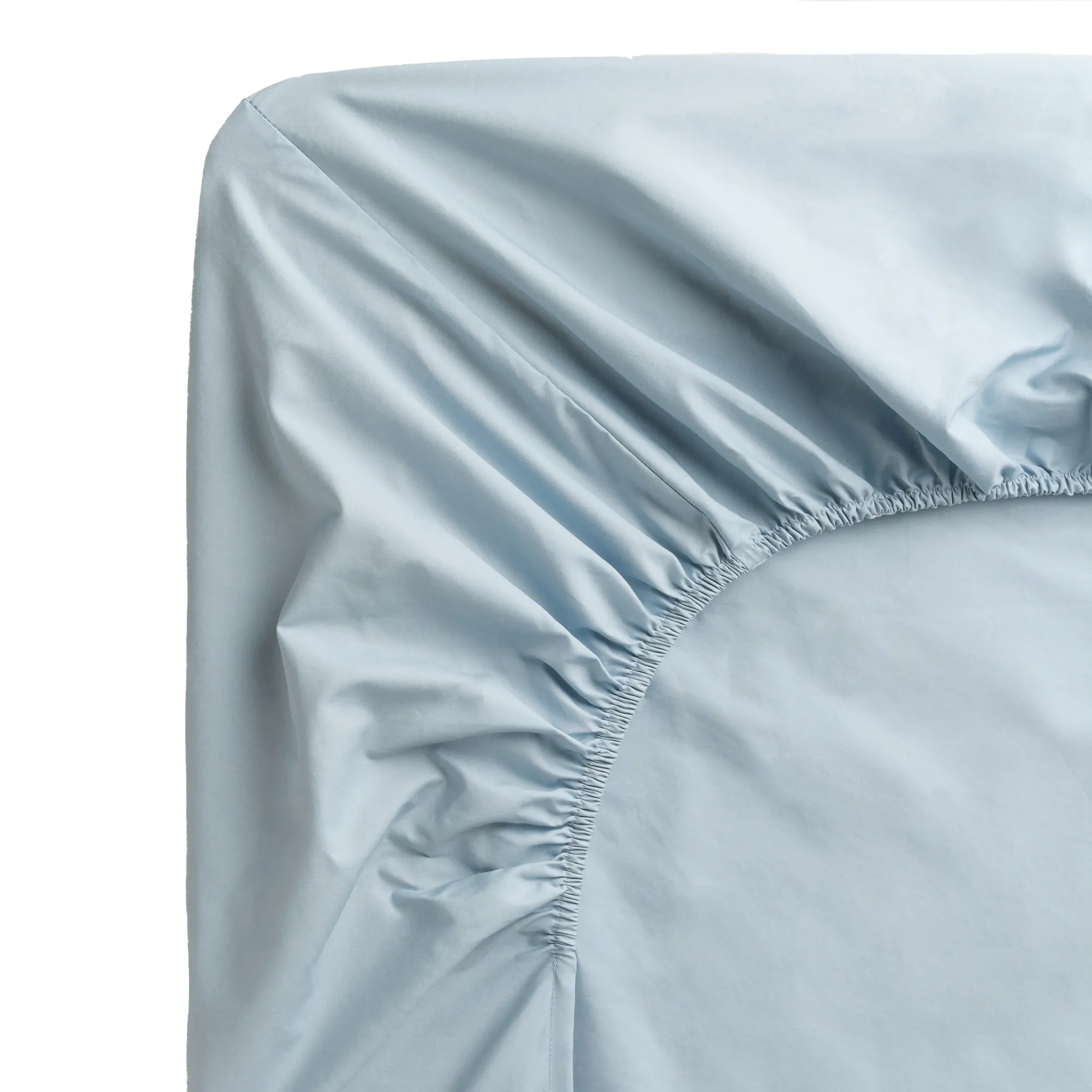 Percale Fitted Sheet Shirt Blue - 1