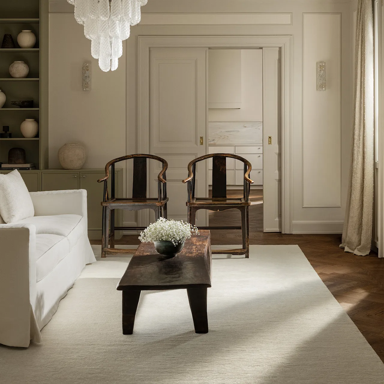 Park Dusty White Wool Rug