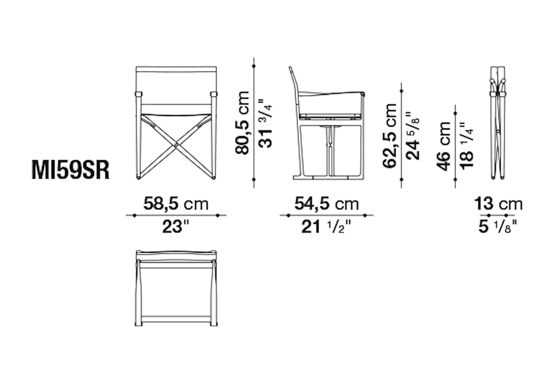 Mirto Outdoor Folding Small Armchair - B&B Italia - Antonio Citterio - NO GA