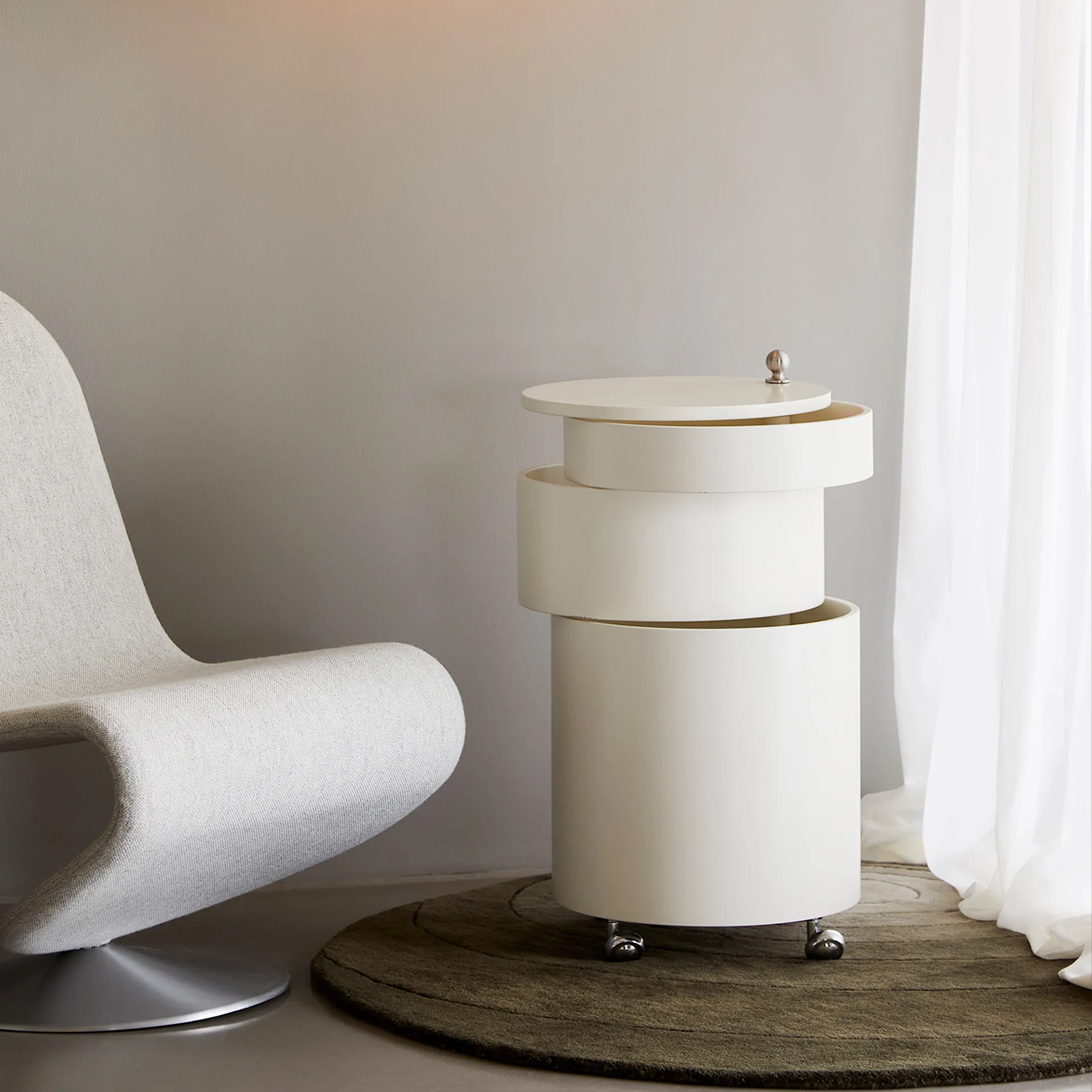 Buy Barboy High Gloss Side Table & Mobile Storage Unit from Verpan | NO GA