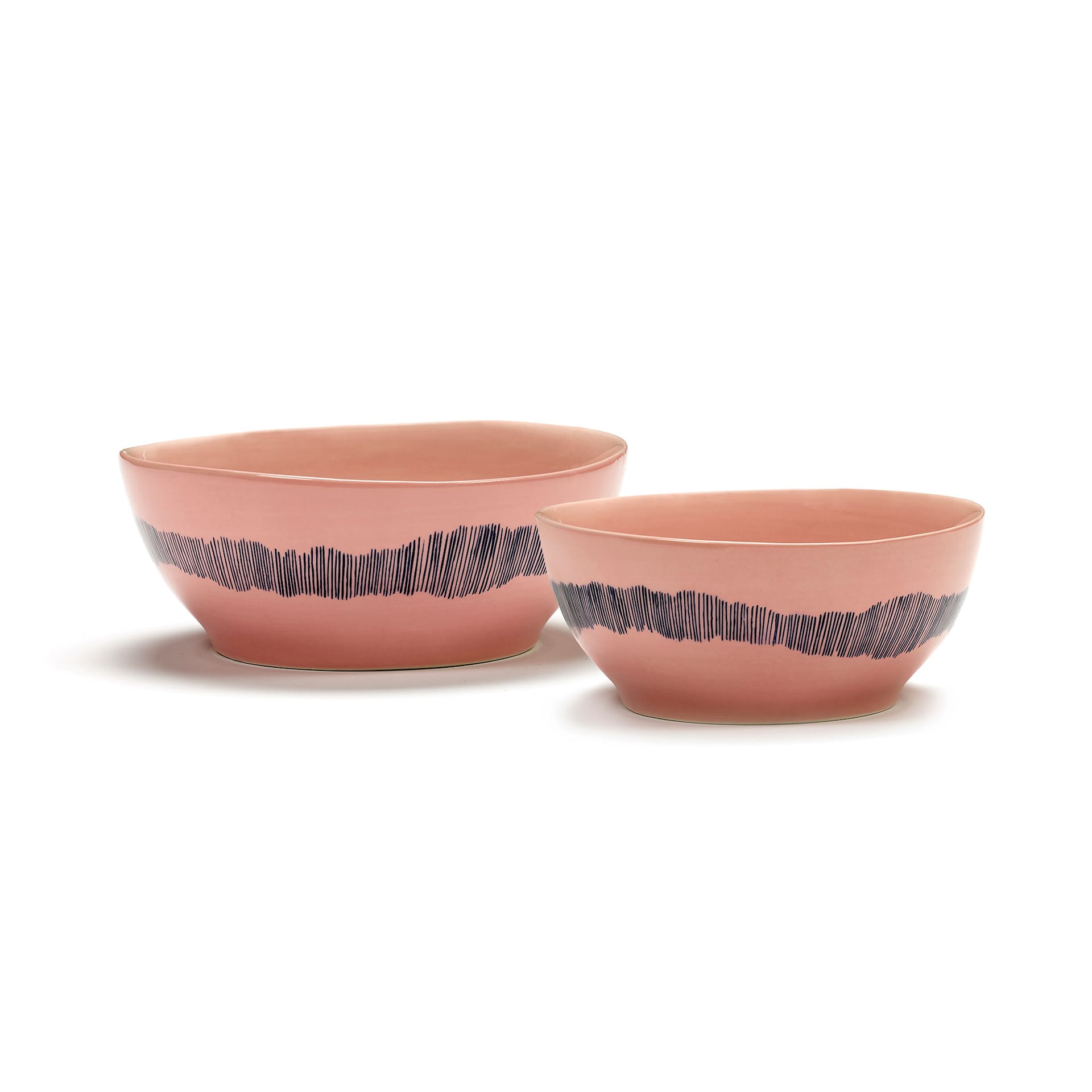 Feast Bowl - Delicious Pink Swirl-Stripes Blue - Serax - NO GA
