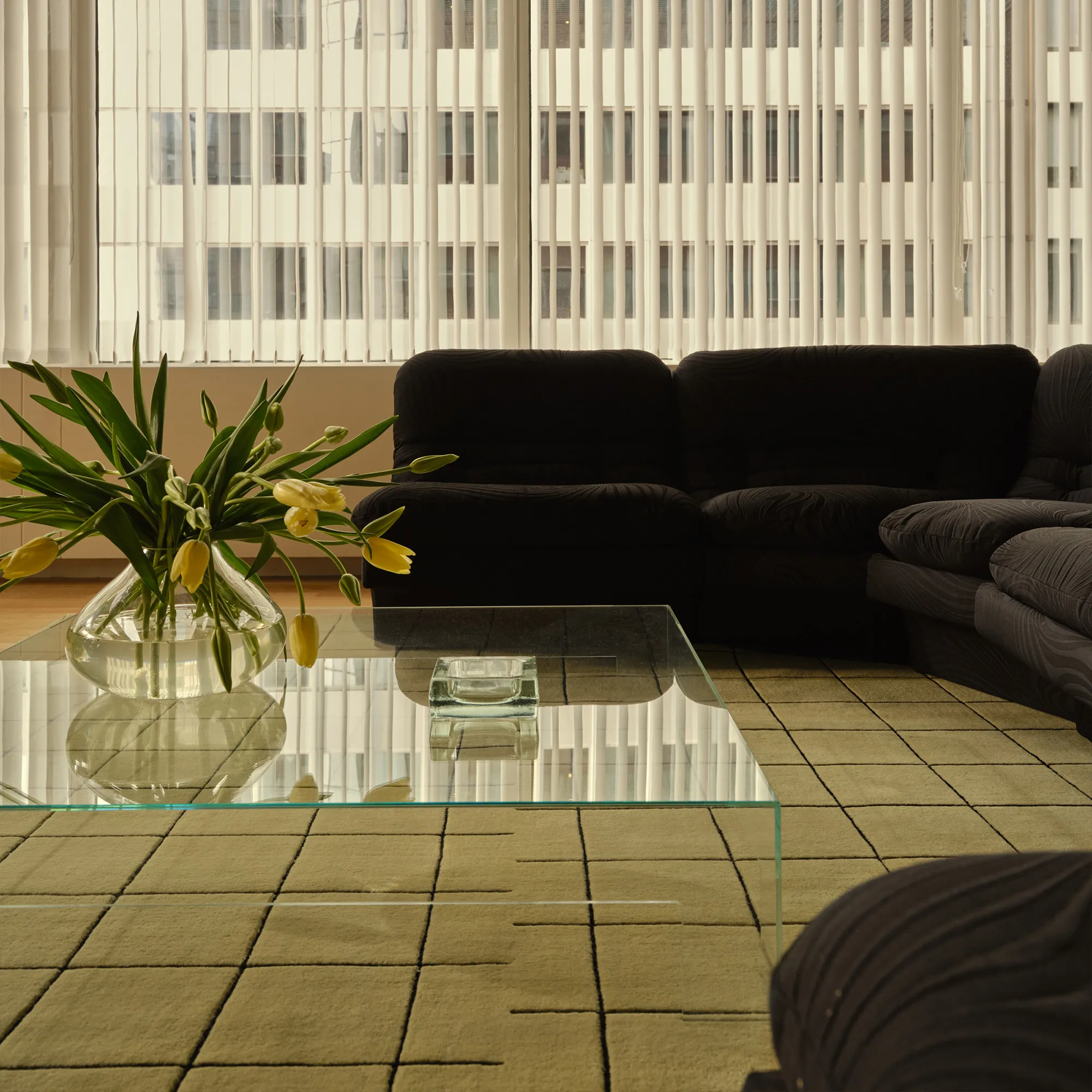 Grid Pistachio/Black Wool Rug - 6