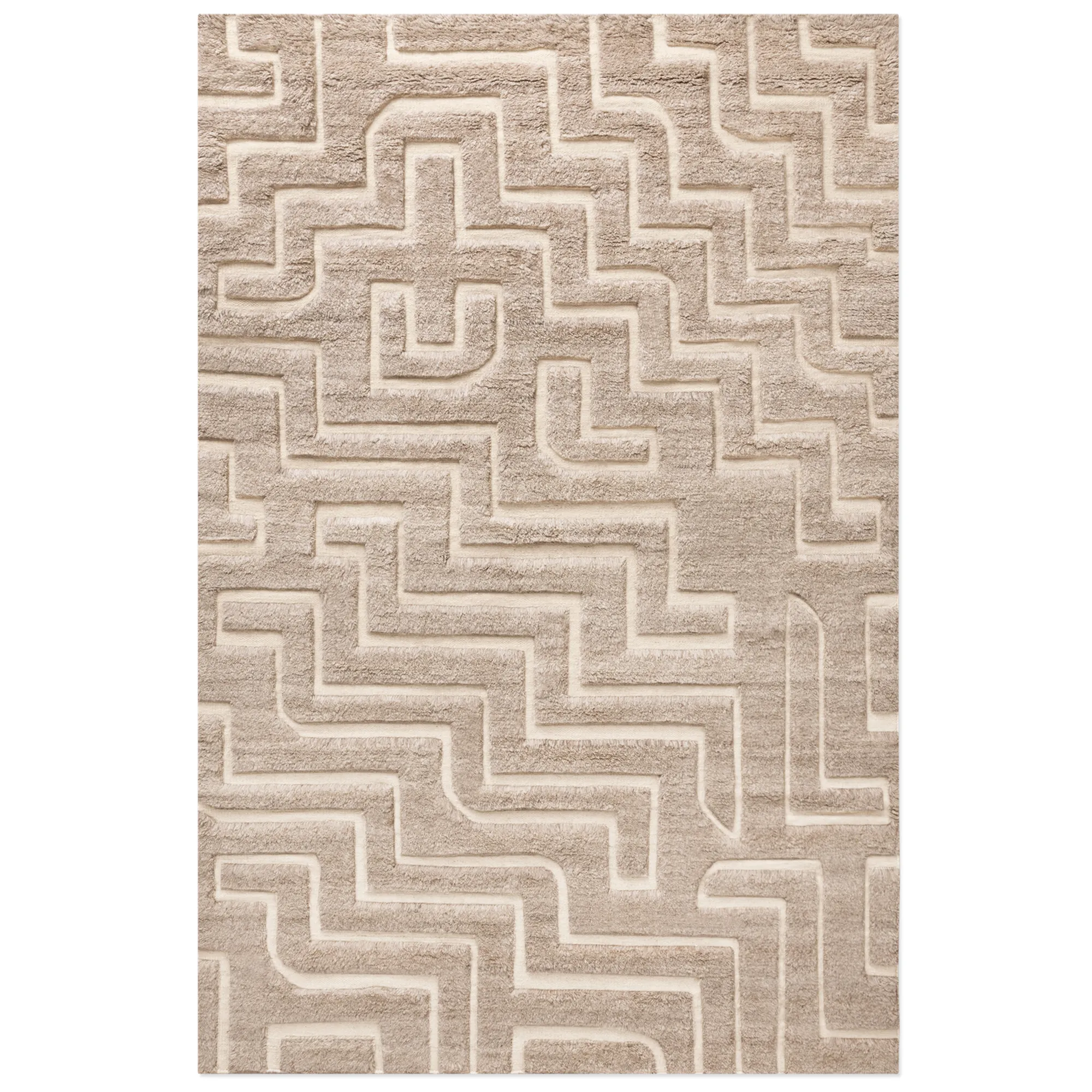 Boho 02 Taupe Mix wool rug - 1
