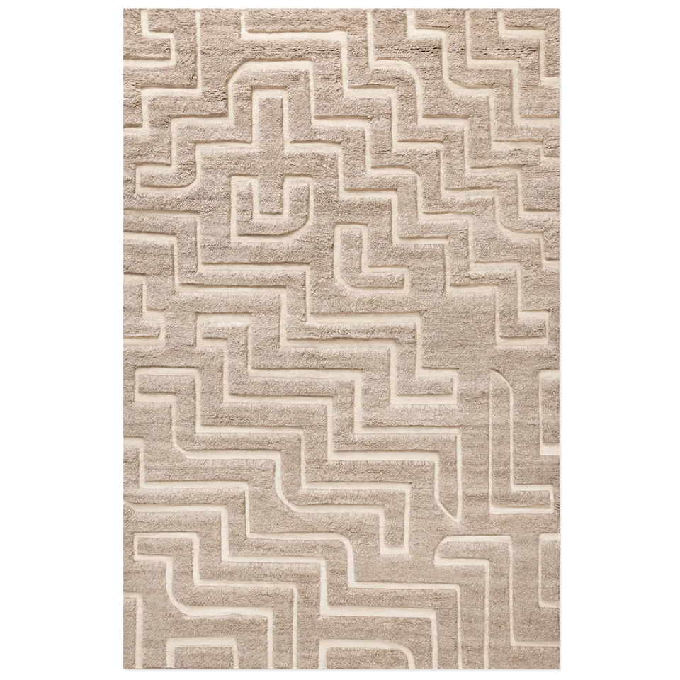 Boho 02 Taupe Mix wool rug