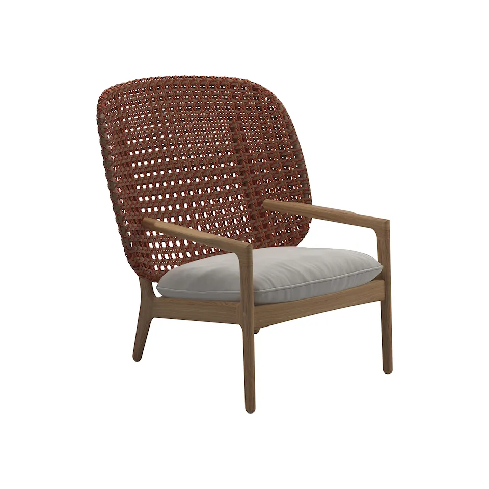 Kay High Back Lounge Chair, Frame Copper, Cat.B Blend Linen