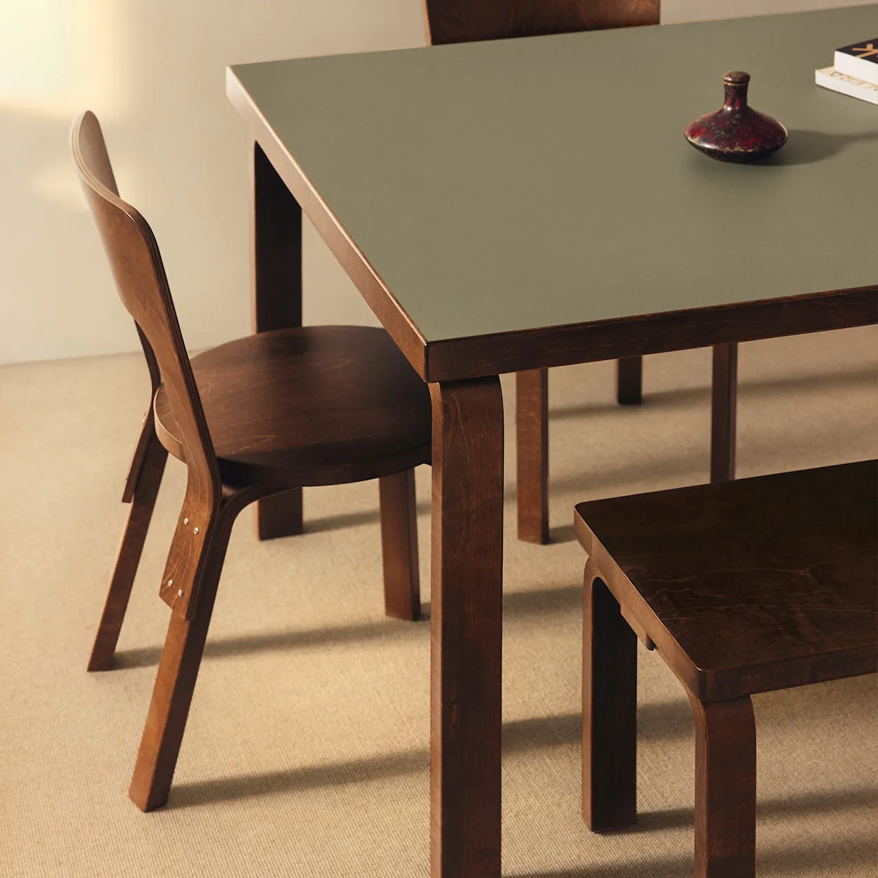 Table 83 Limited Edition Walnut Stain/Linoleum Olive