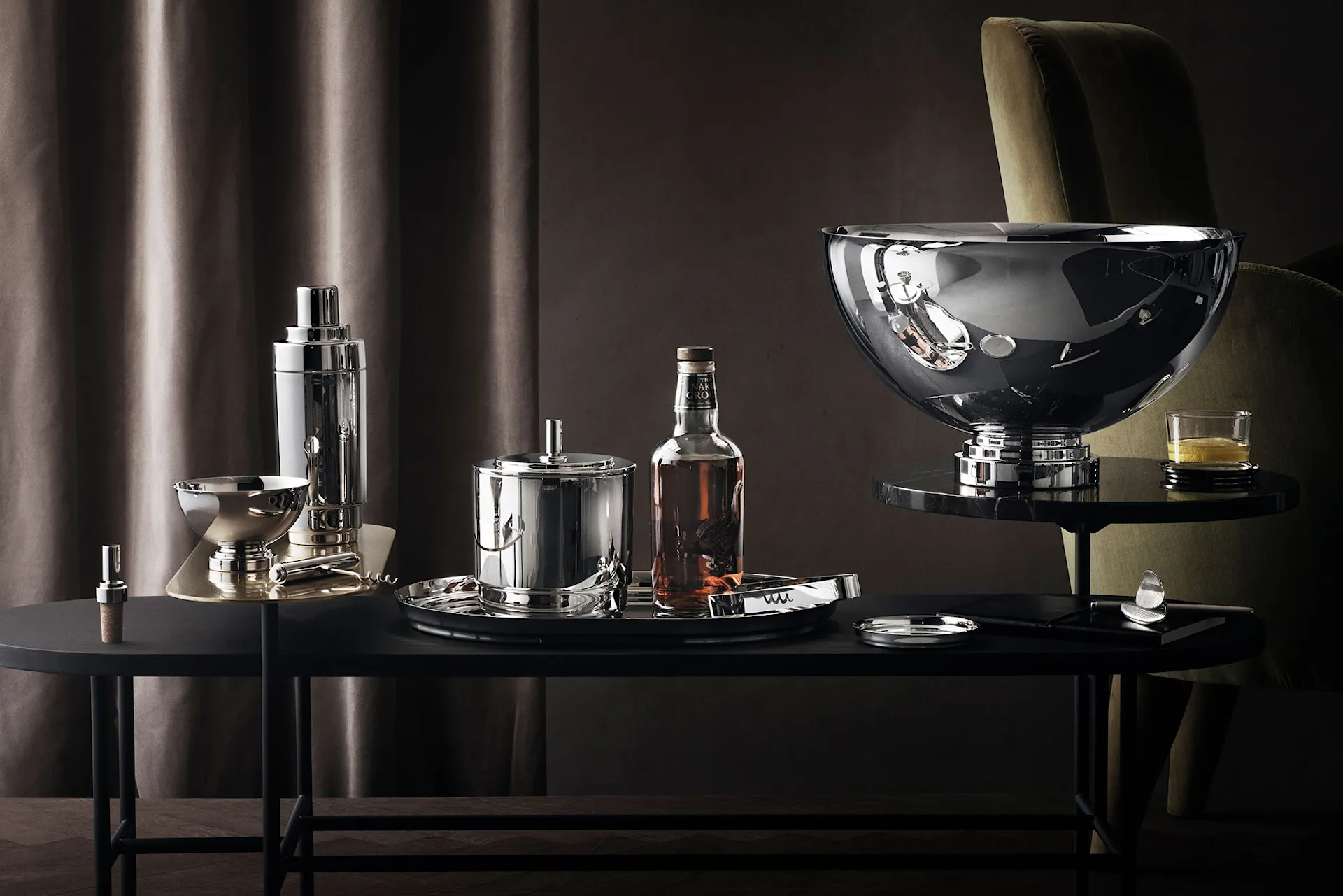 Manhattan Ice Bucket & Tong - Georg Jensen - NO GA