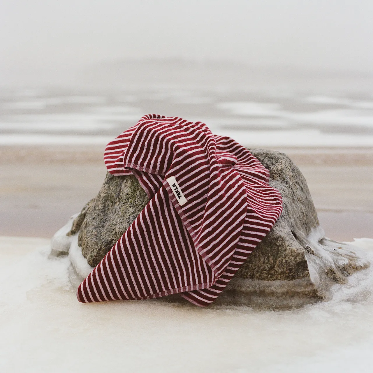 Terry Towel Red & Rose Stripes