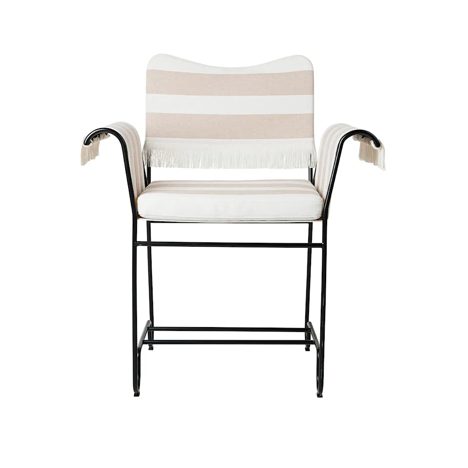 Tropique Outdoor Dining Chair Fringes Black