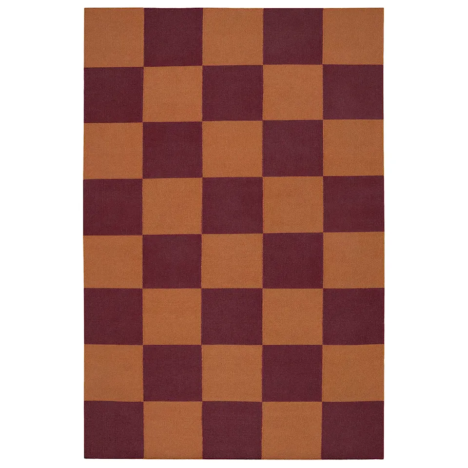 Square Red/Orange wool rug