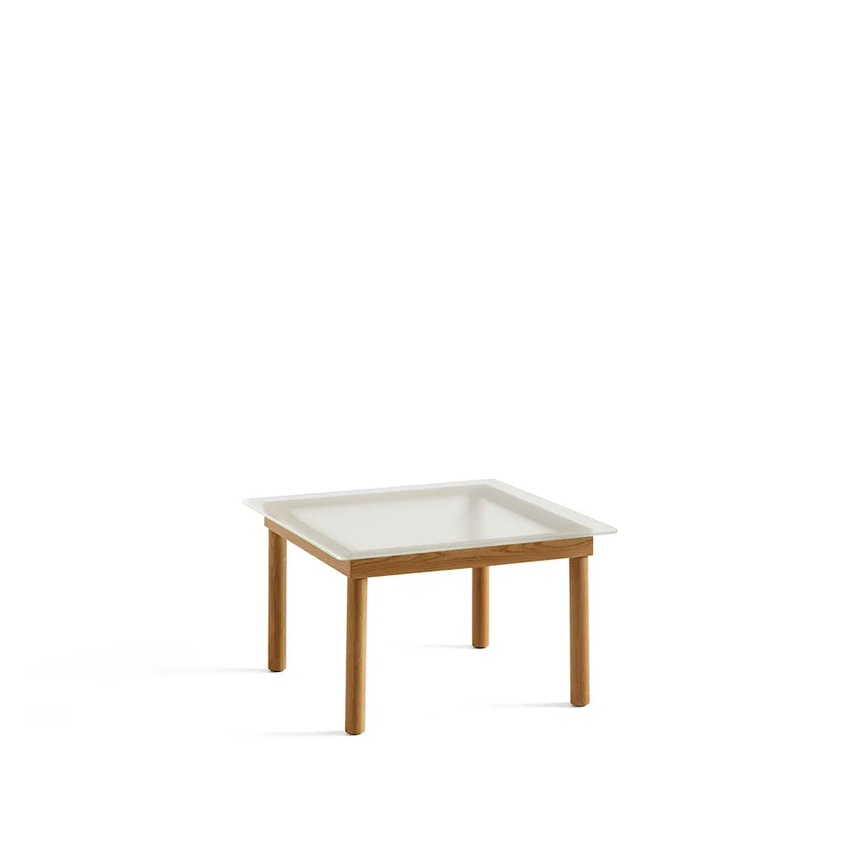 Kofi Water-Based Lacquered Oak Frame W. Clear Reeded Glass Tabletop 60X60