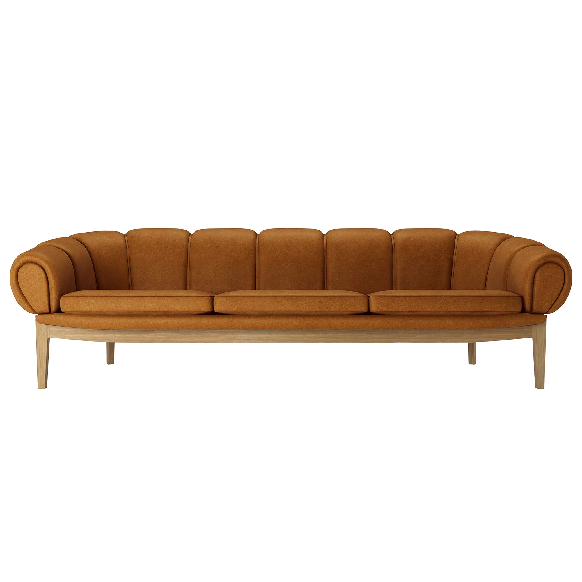 Croissant 3-personers sofa egetræ - 2