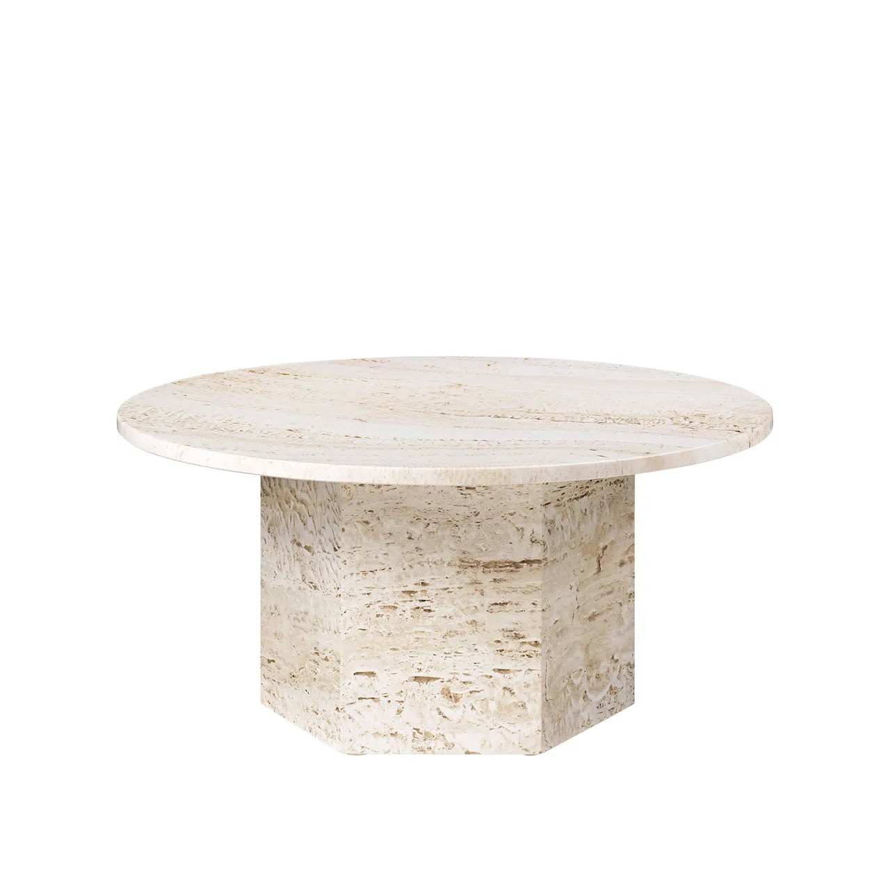 Epic Coffee Table, Round Ø80, Red Travertine Stone