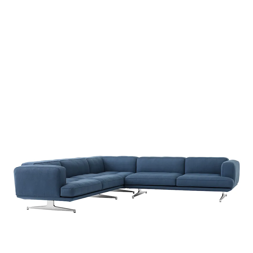 Inland AV41 hjørnesofa poleret aluminium ben