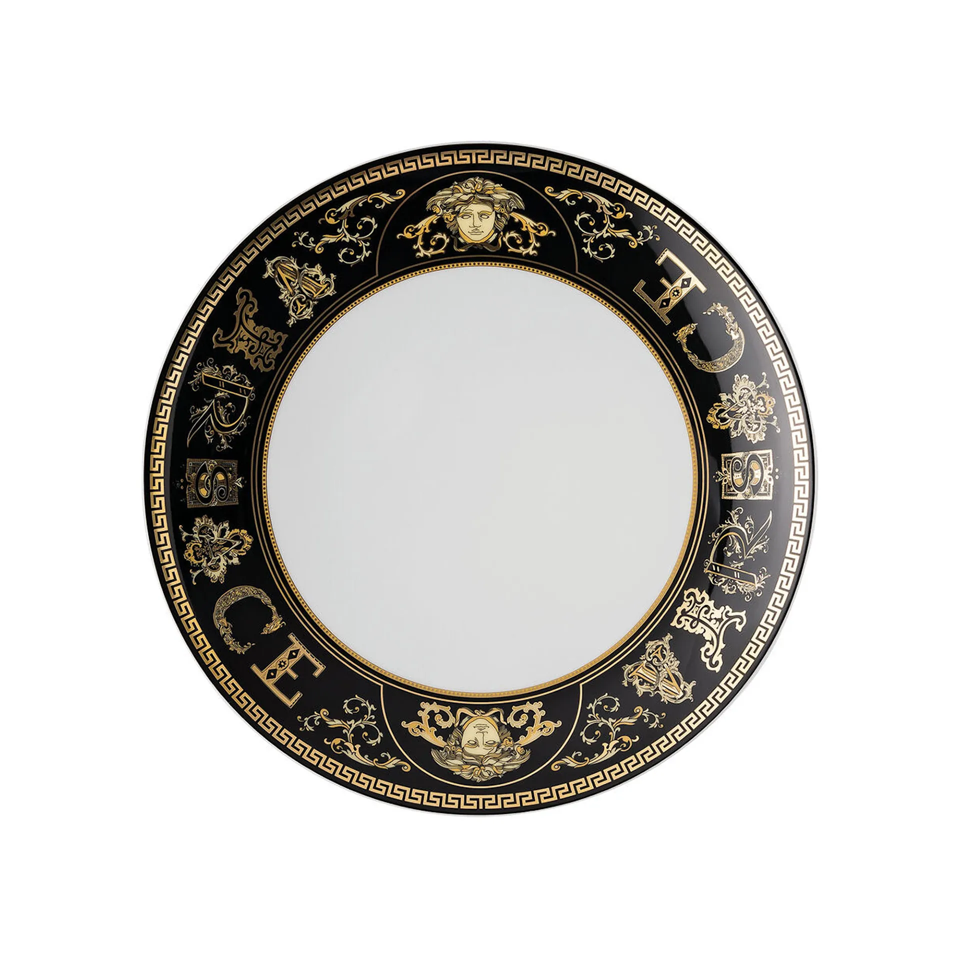 Virtus Gala Black, 21 cm Dessert Plate - Versace - NO GA