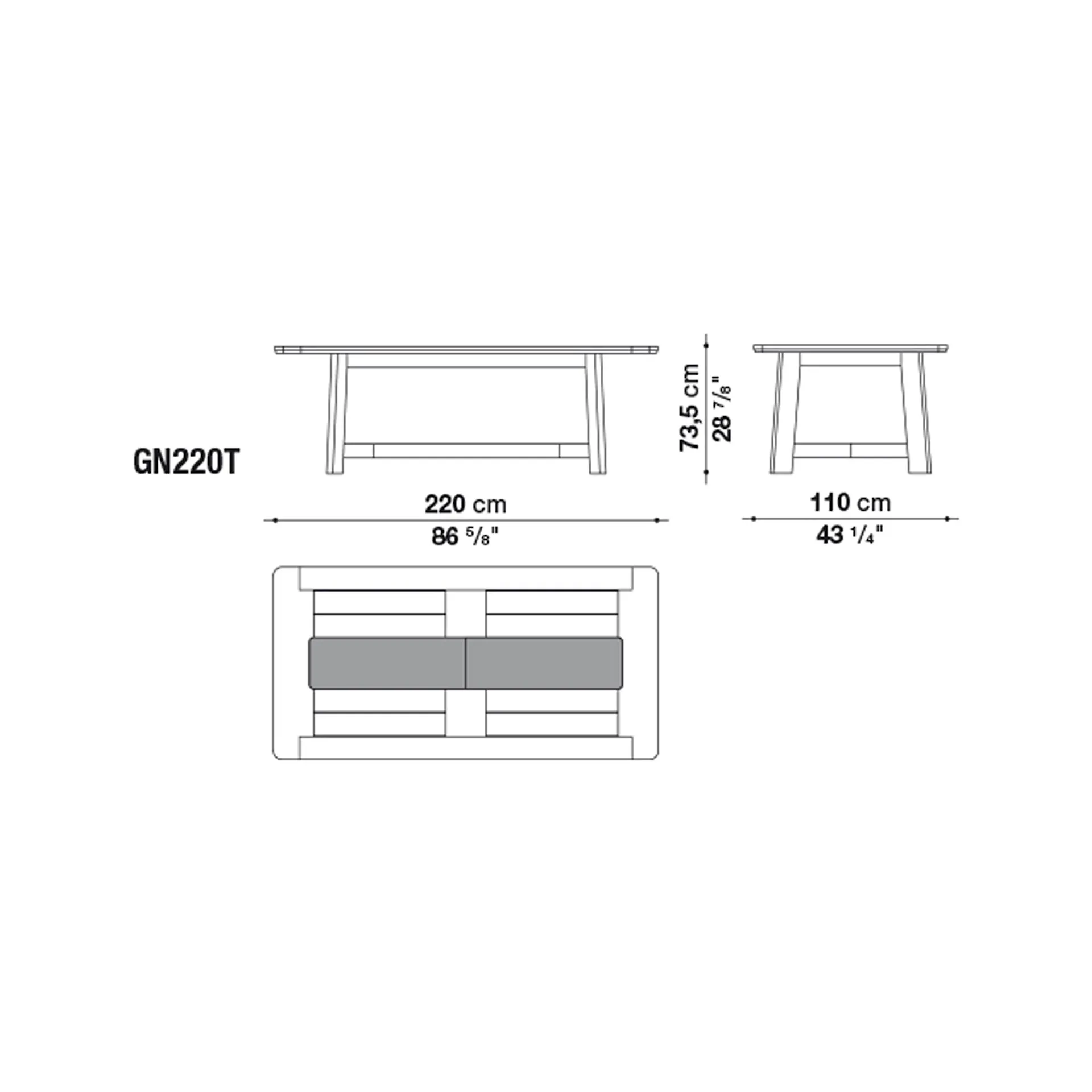 Ginestra Outdoor Rectangular Table - B&B Italia - Antonio Citterio - NO GA