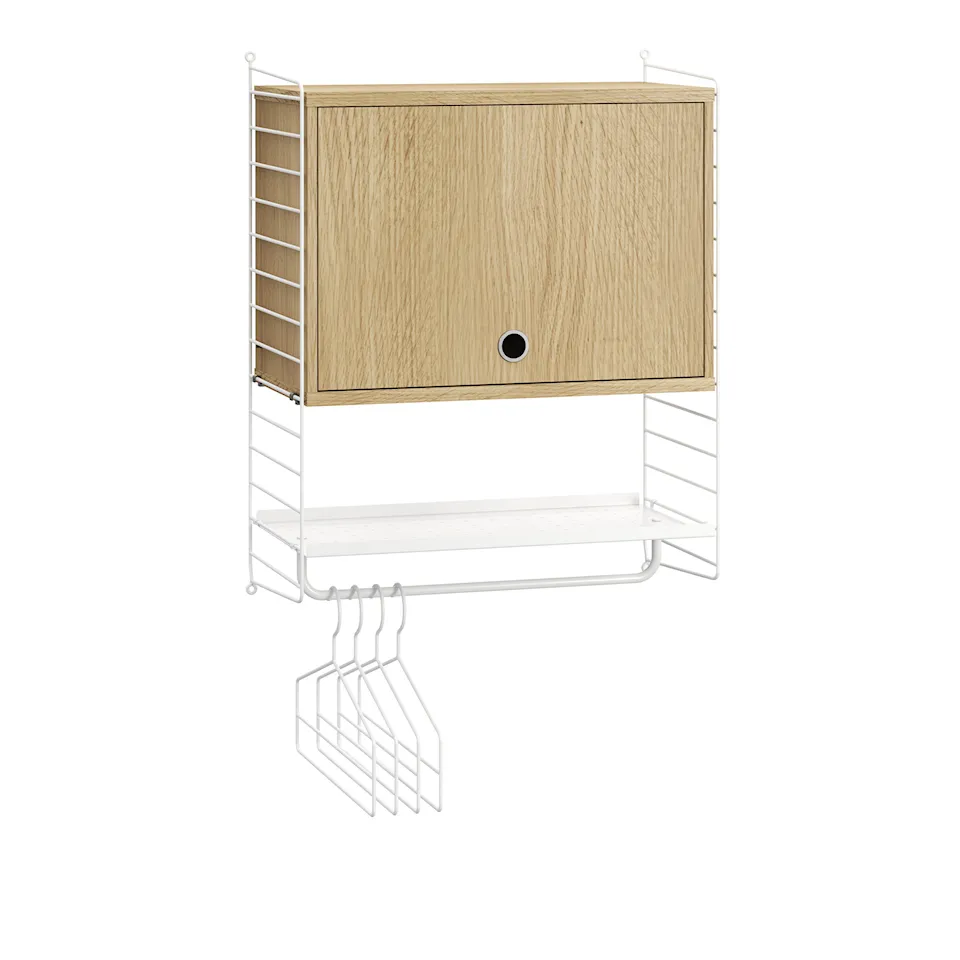 Hallway shelving system V oak/white