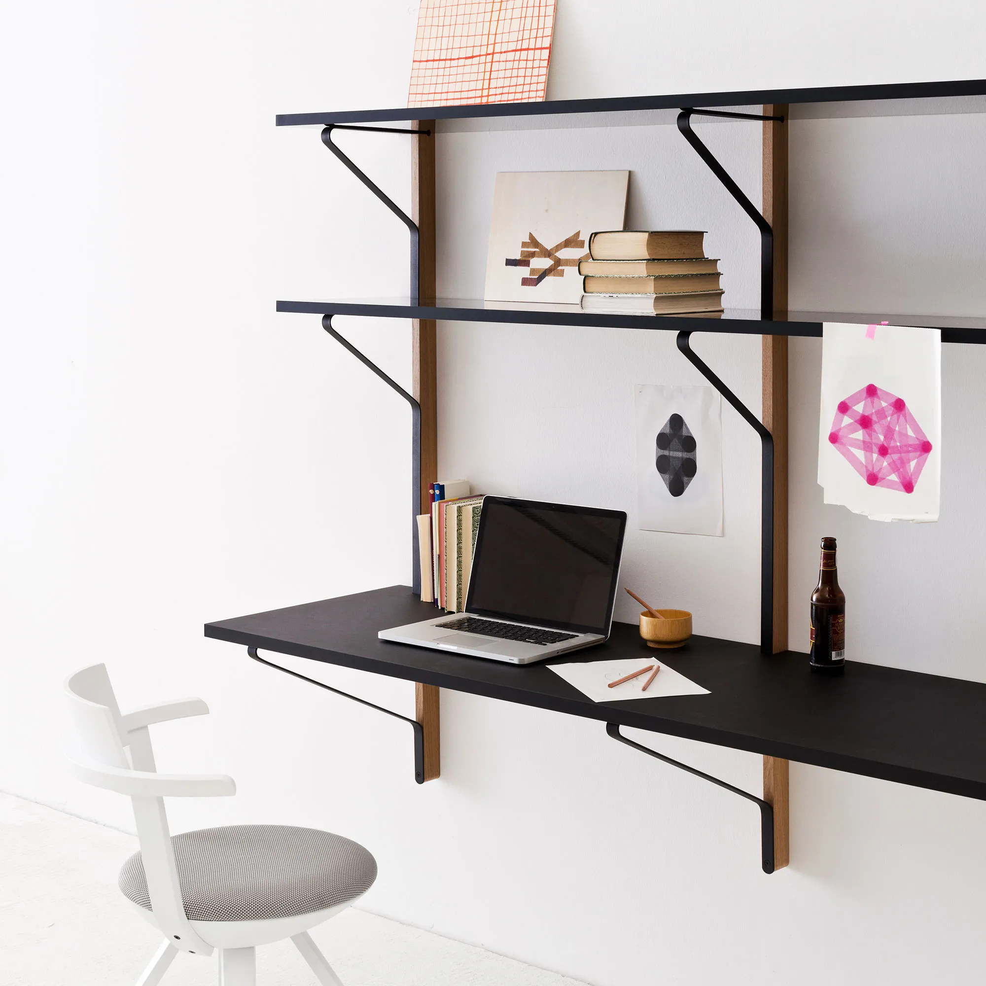 Kaari REB010 wandplank en bureau - 2