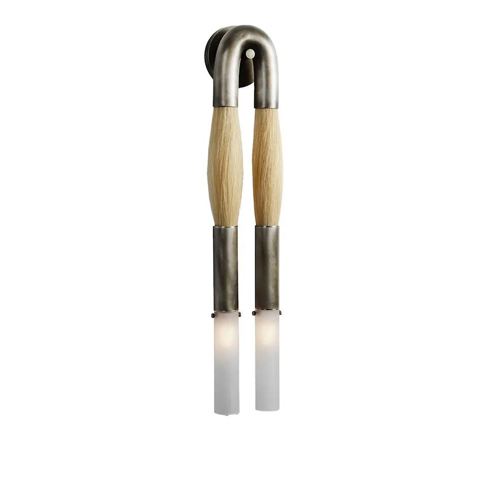 Horsehair : Sconce - Tarnished Silver/Palomino