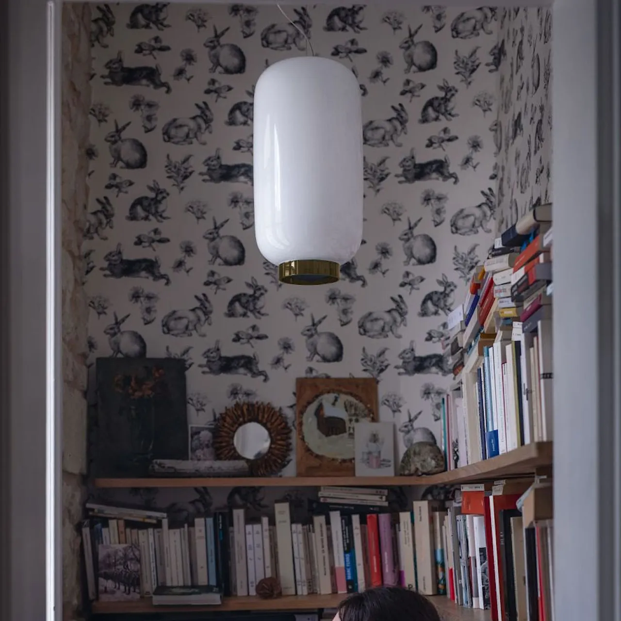 Chouchin 2 Reverse pendant lamp green