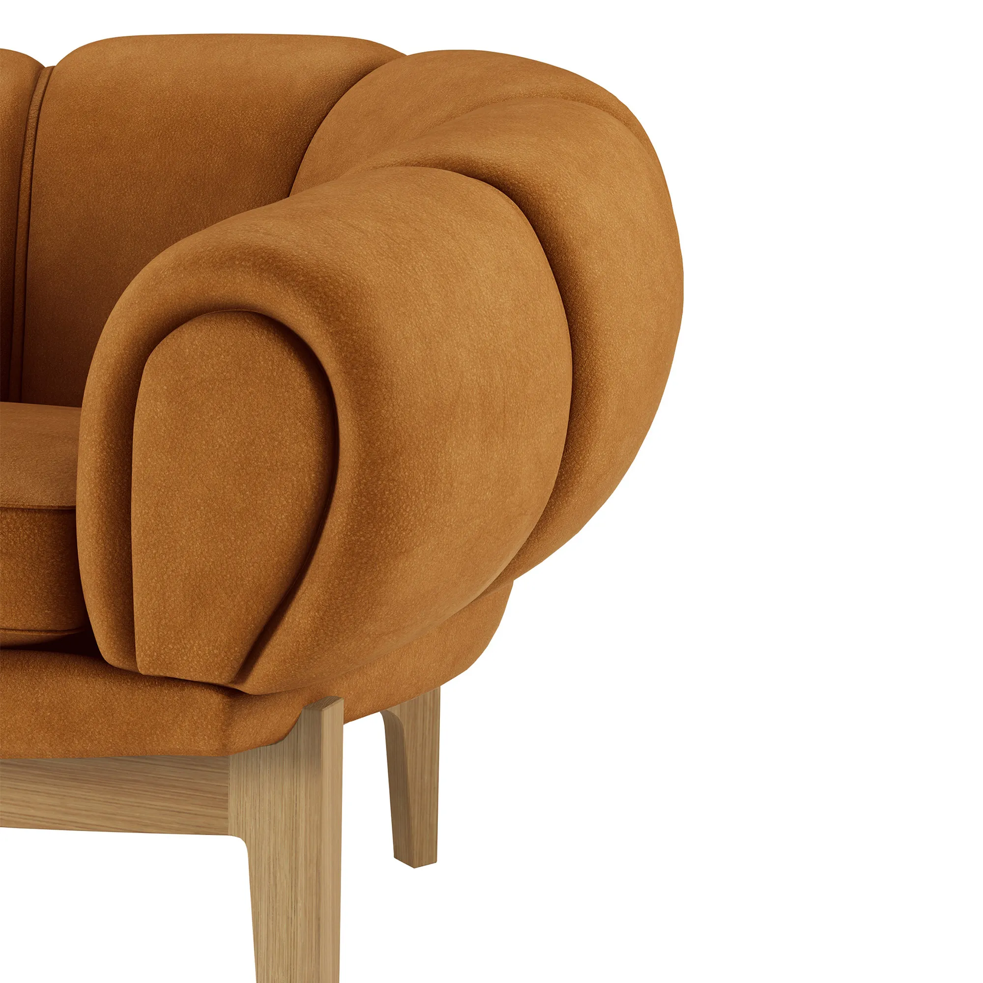 Croissant 3-personers sofa egetræ - 4