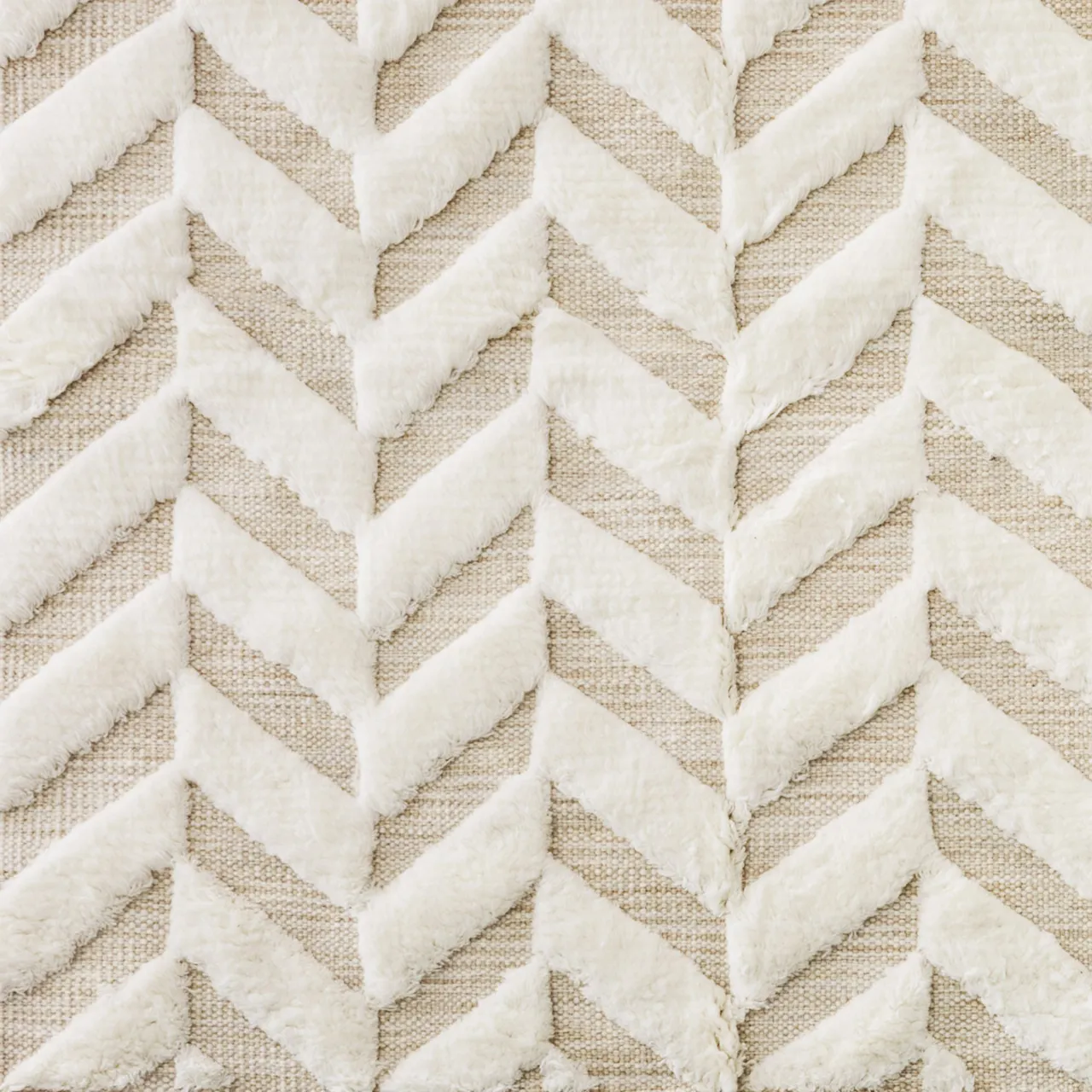 Herringbone White Carpet