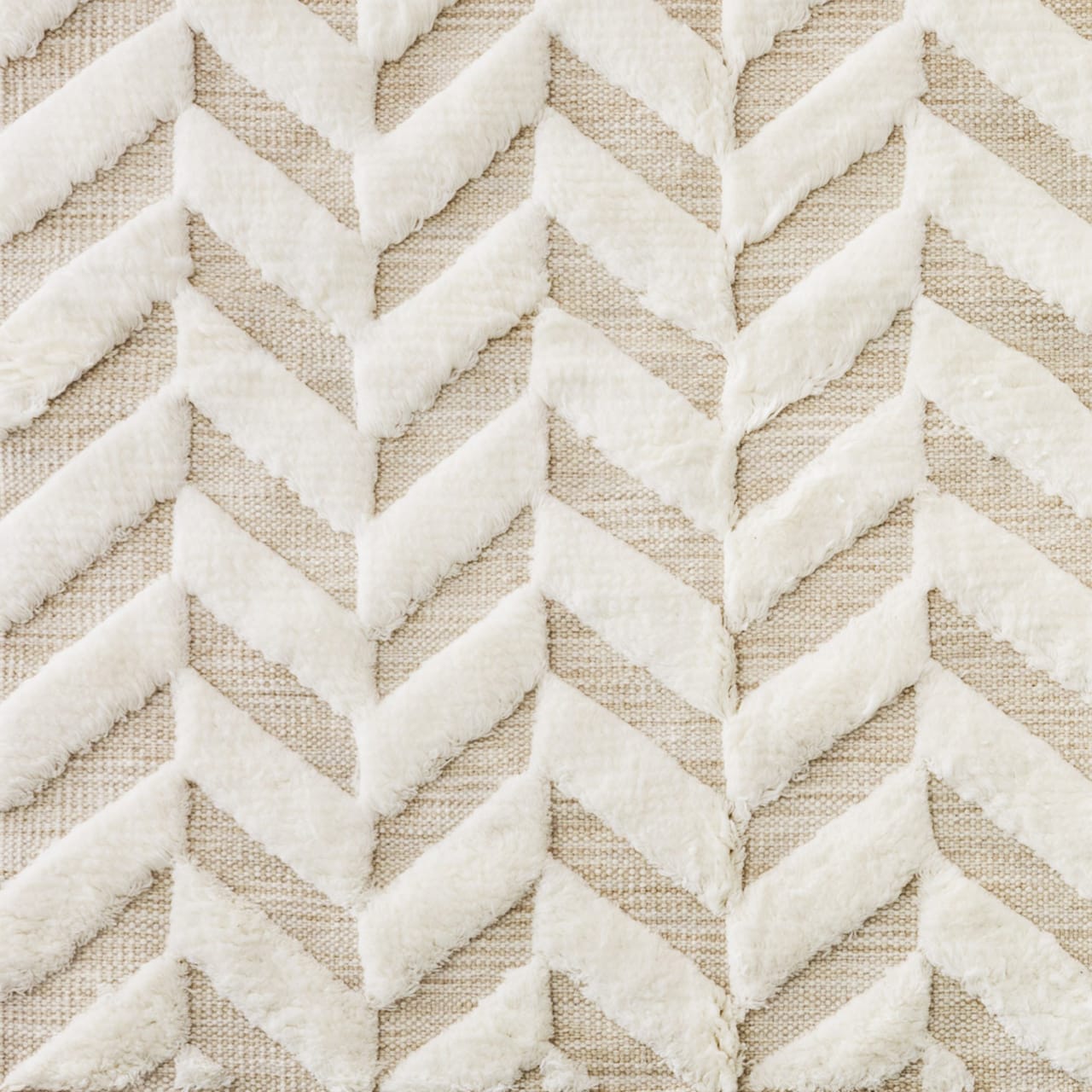 Herringbone White Carpet