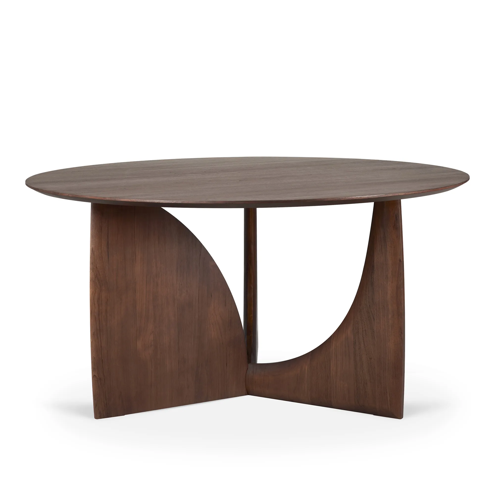 Geometric Dining Table Brown Varnished Teak - 8