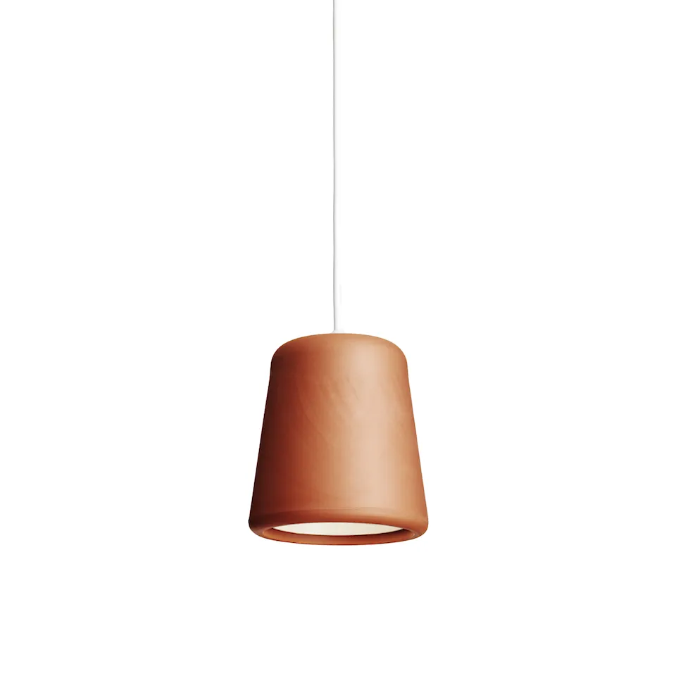 Material pendant lamp white cable terracotta