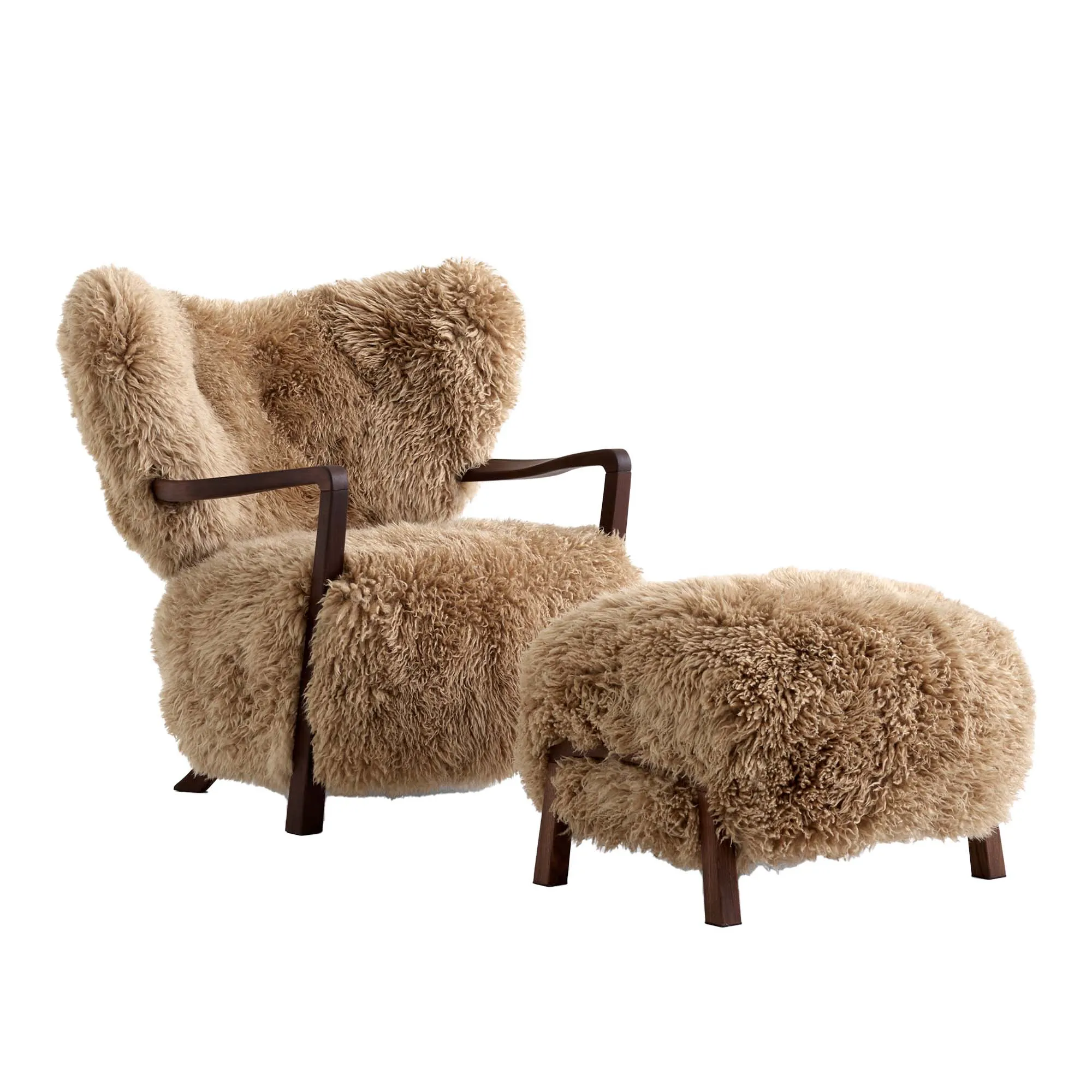 Wulff Lounge Chair ATD2  Pouf ATD3 - Walnut - 1