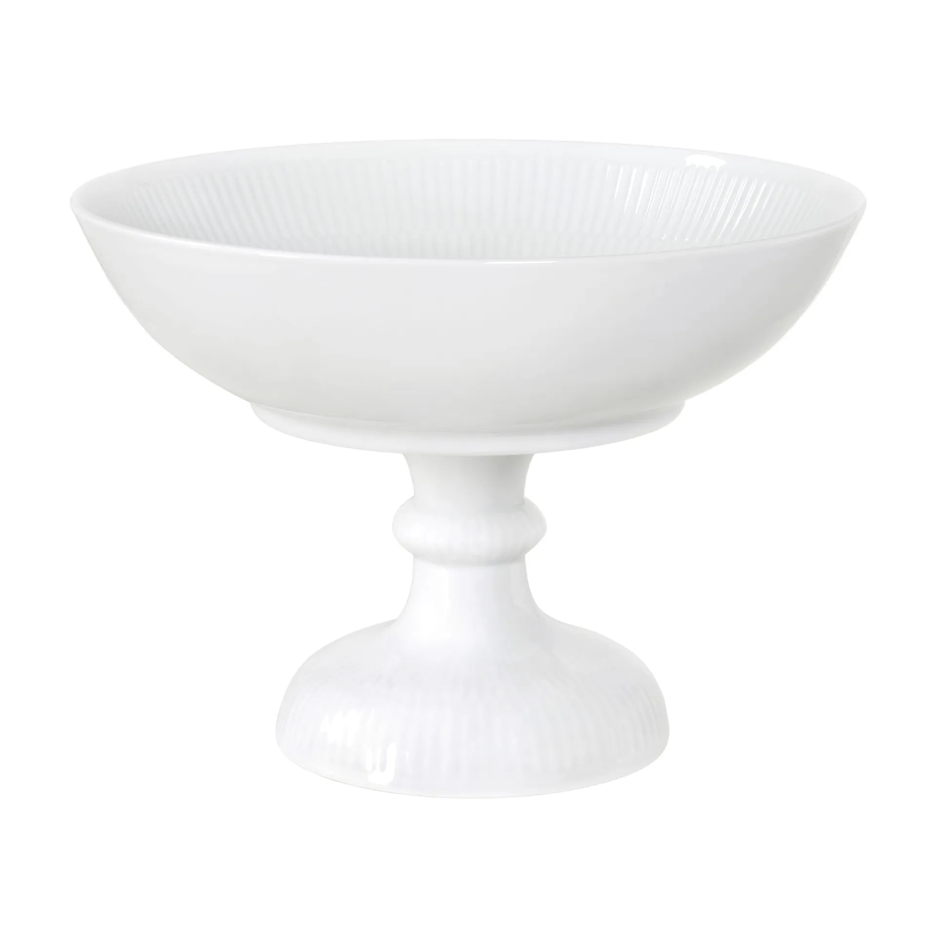 White Fluted Footed Bowl 15 cm - Royal Copenhagen - NO GA