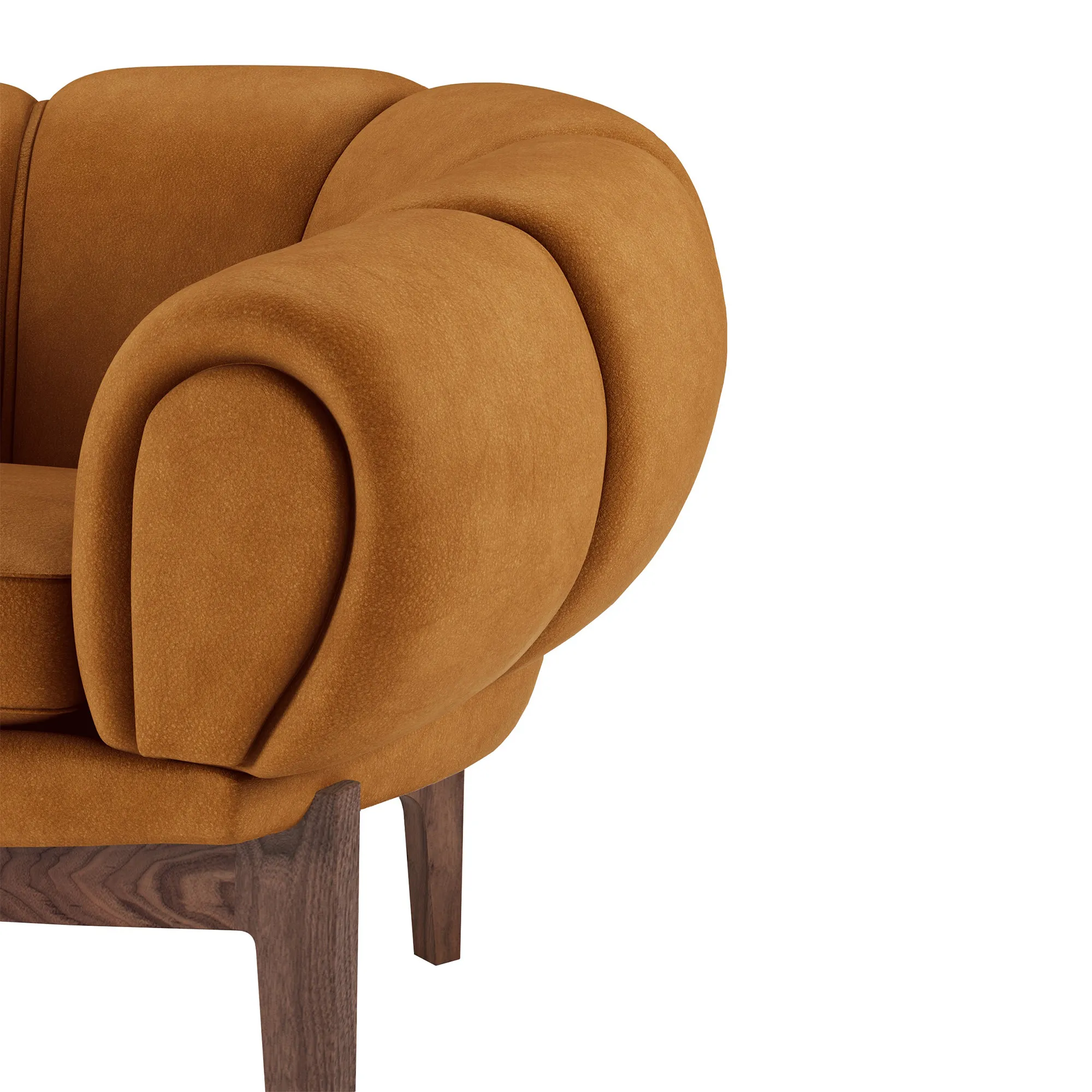 Croissant 3-personers sofa valnød - 3