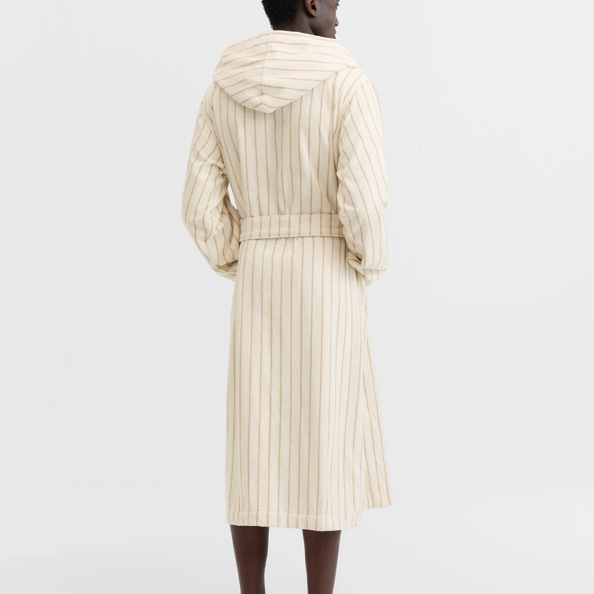 Hooded Sienna Stripes Bathrobe - 9