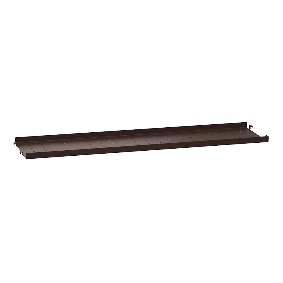 Metallihylly 78x20cm matalareunainen tummanruskea