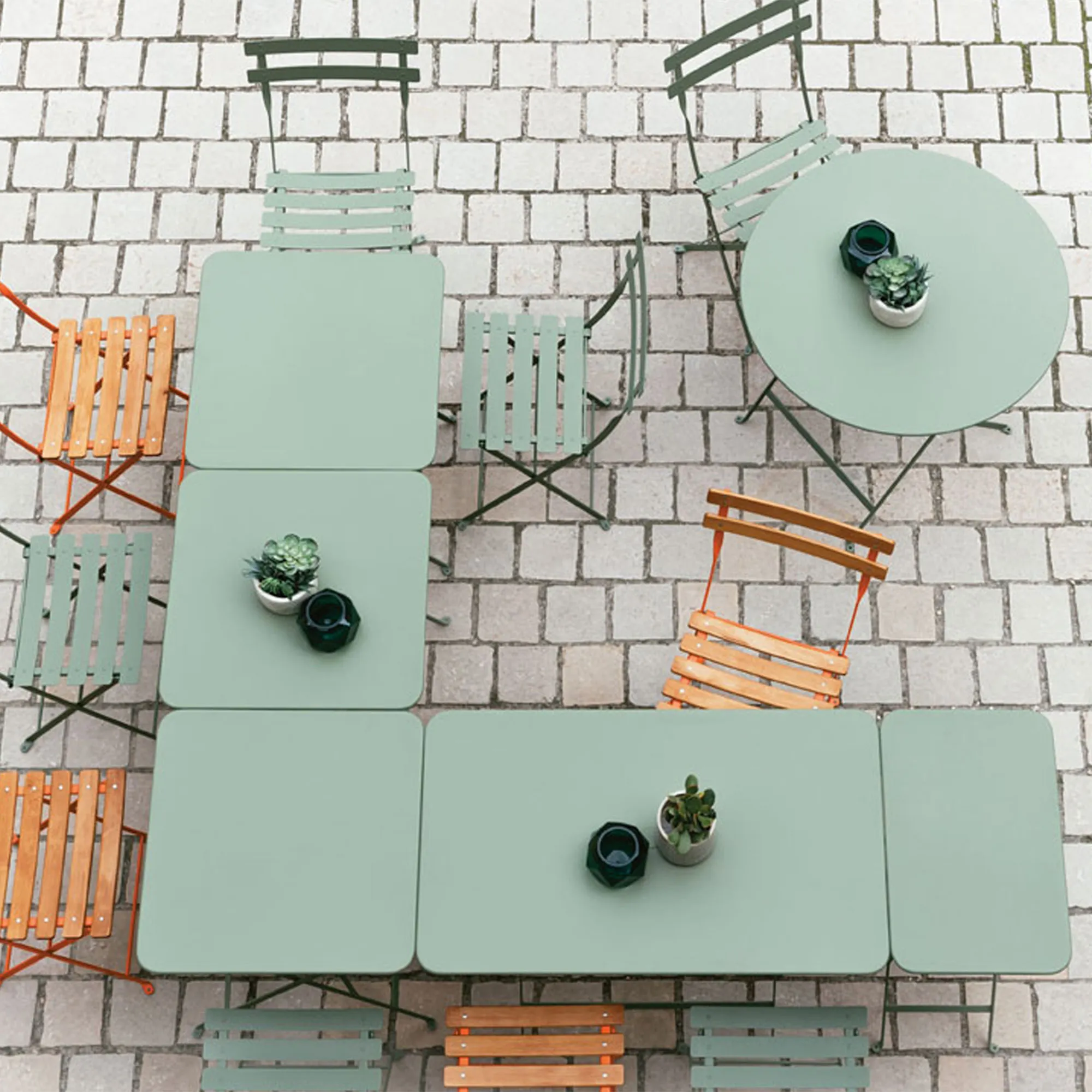 Bistro eetgroep Ø96cm & 4 metaal stoelen - 7