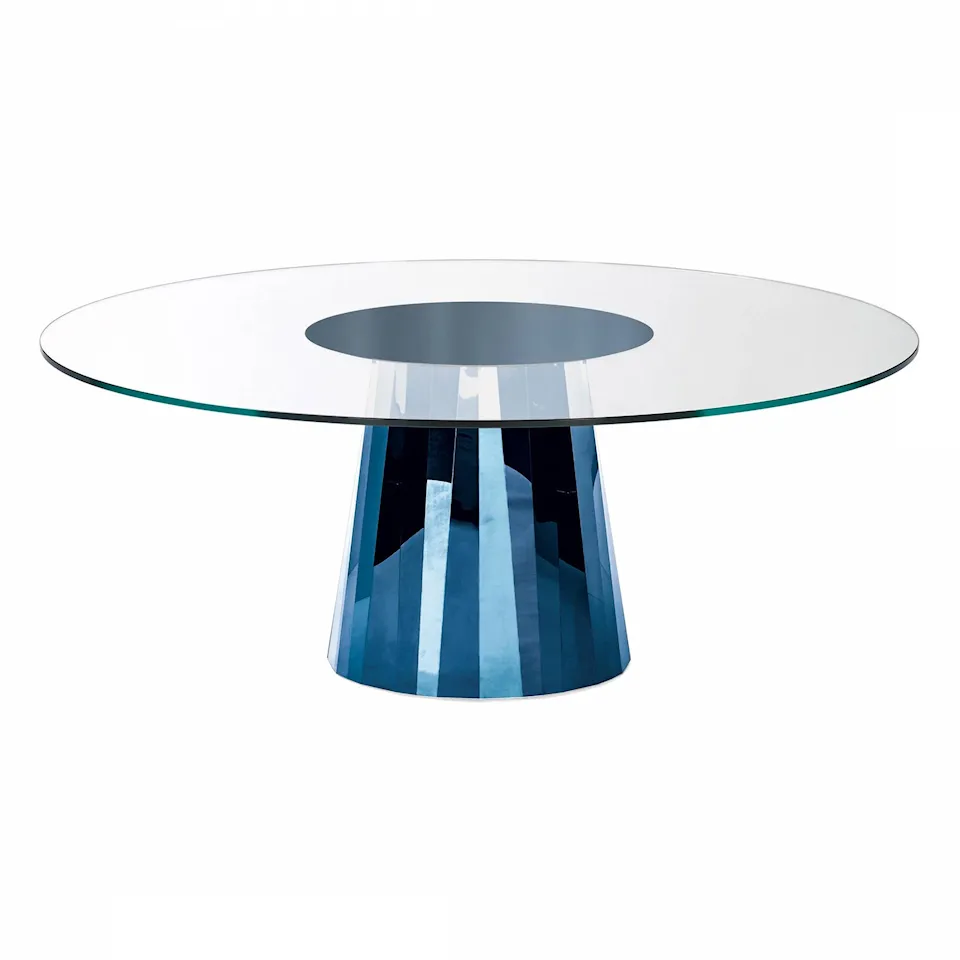 Pli Table, Centre lacquered, Sapphire blue