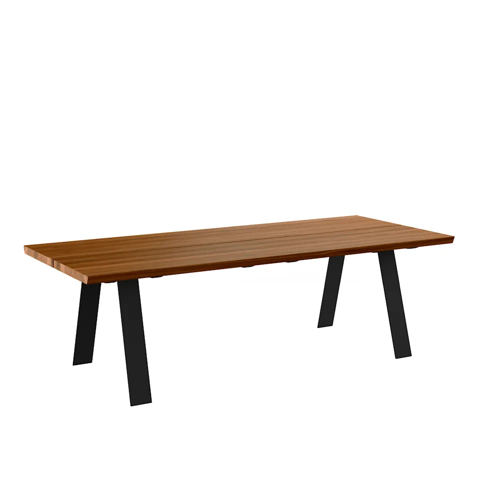 GM 3200 Plank Table, 300 x 100 cm, Tabletop Oiled Walnut, Without additional top, Base in black powder coated steel