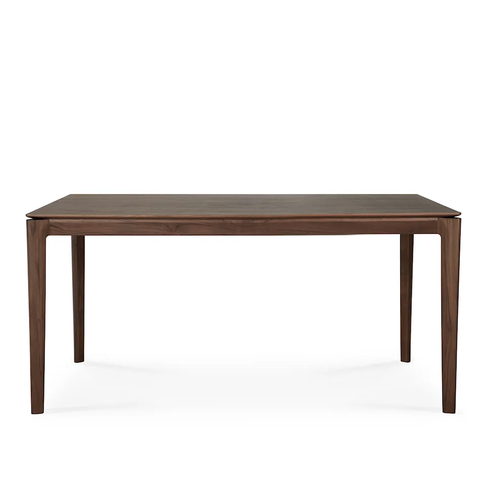 Bok Dining Table - Varnished Teak - Brown - Rectangular, 160 x 80 cm