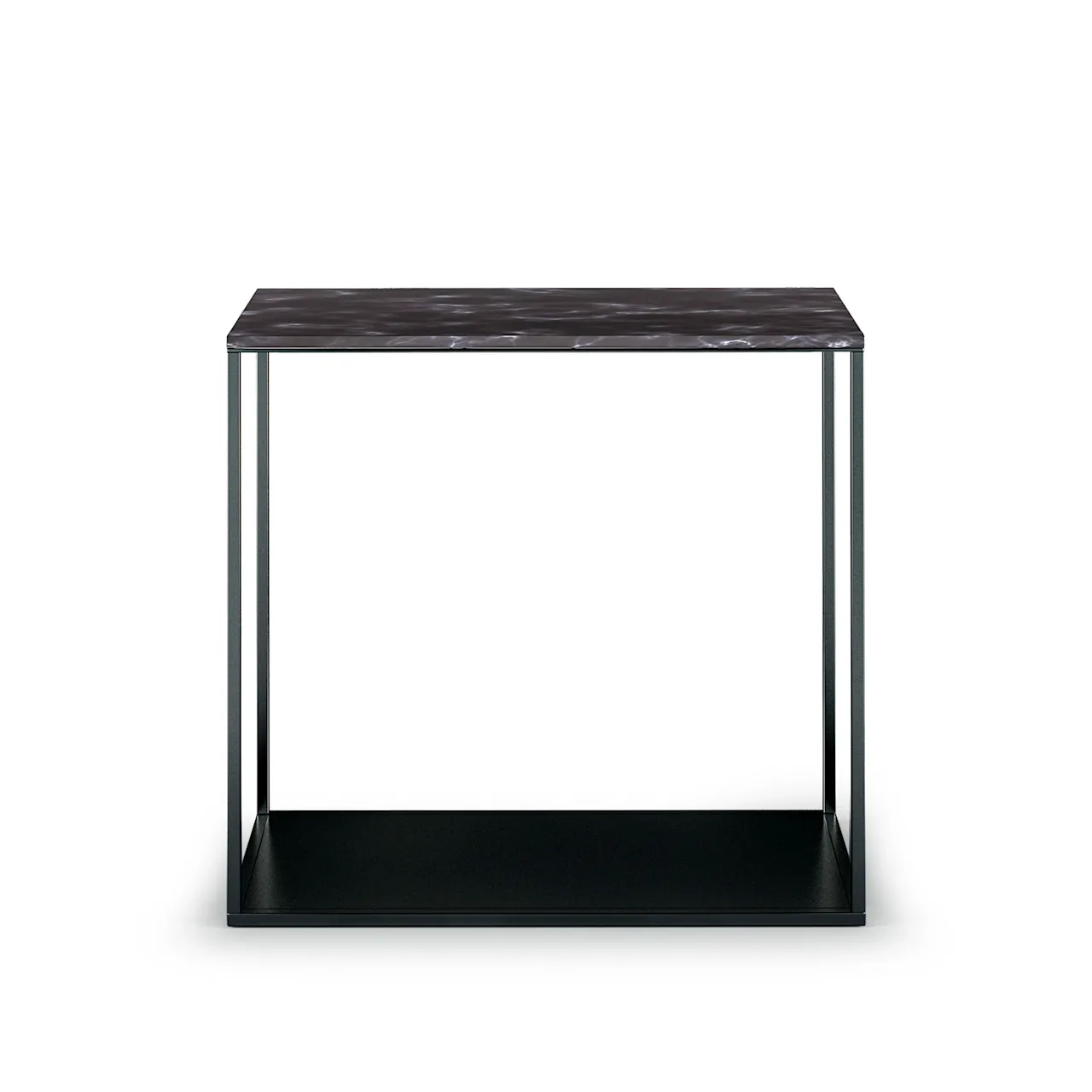 York Sidetable Frame, Brushed Stainless Steel, Teak Top