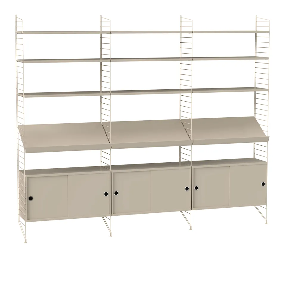 Living room shelving system G beige/beige