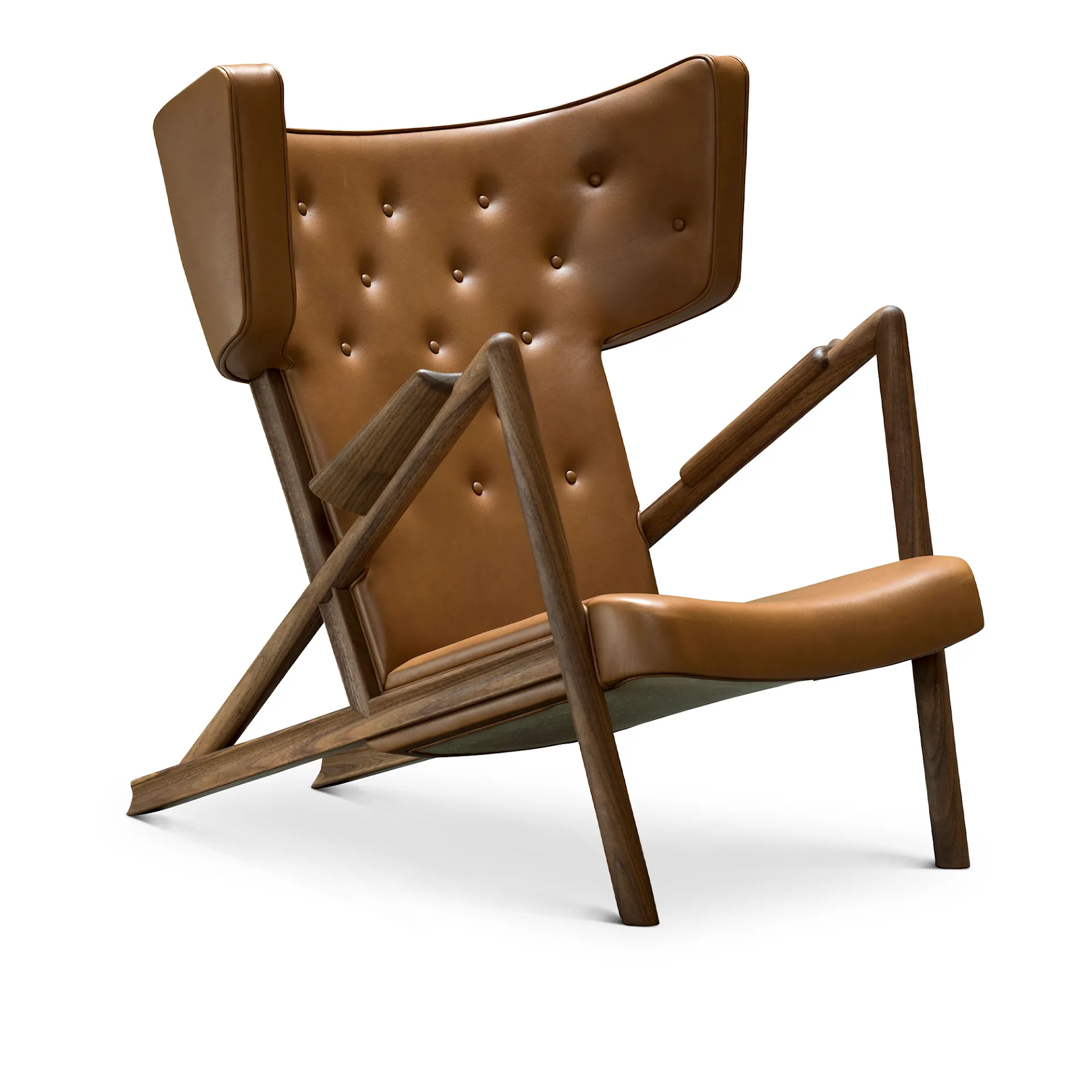 Grasshopper Chair, Walnut, Leather Group 2, Nevada NV2488S Cognac - House of Finn Juhl - Finn Juhl - NO GA