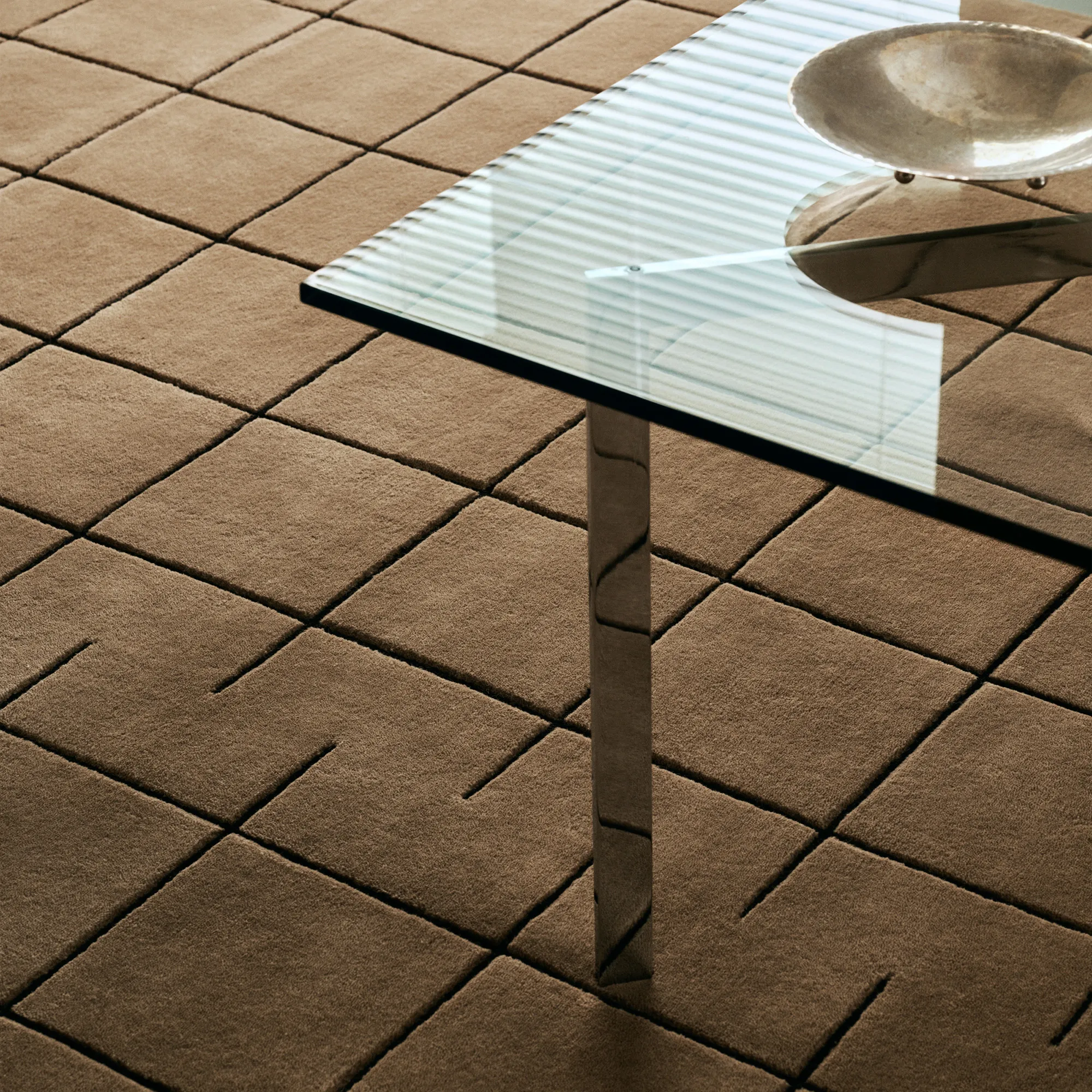 Grid Chestnut/Black Wool Rug - 4