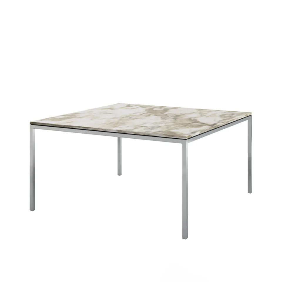 Florence Knoll High Table, Square, 140 x 140 cm, White Arabescato marble top