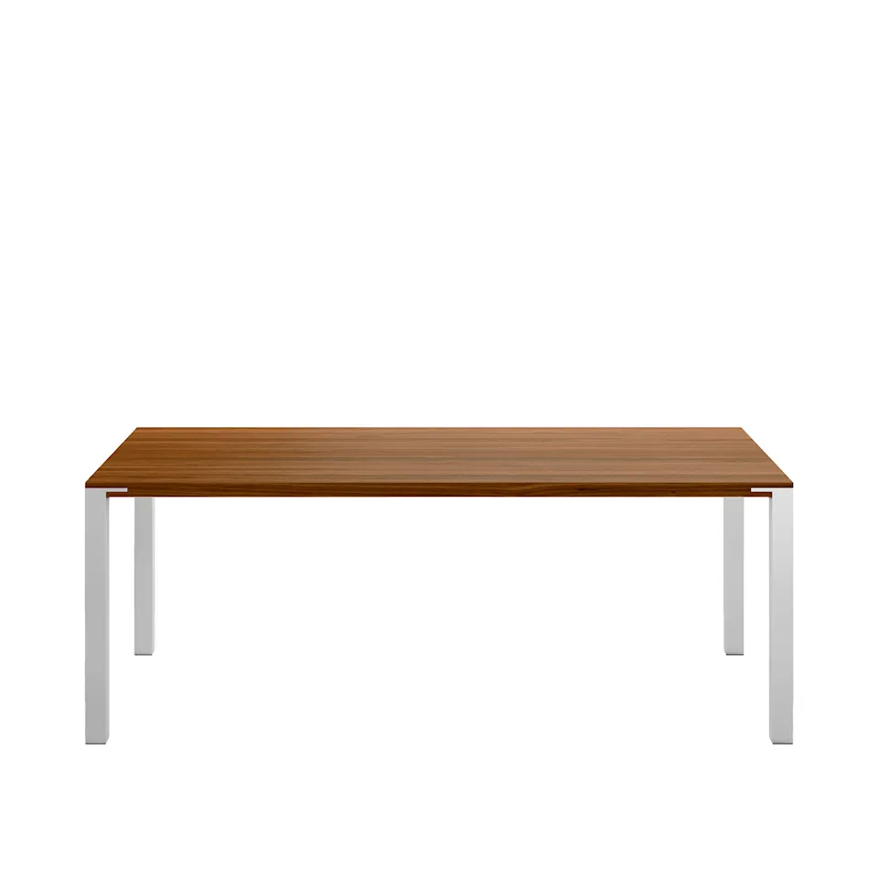 GM 2110 Table, 170 x 100 cm, Oiled walnut top, Without additional top, Brushed stainless steel legs