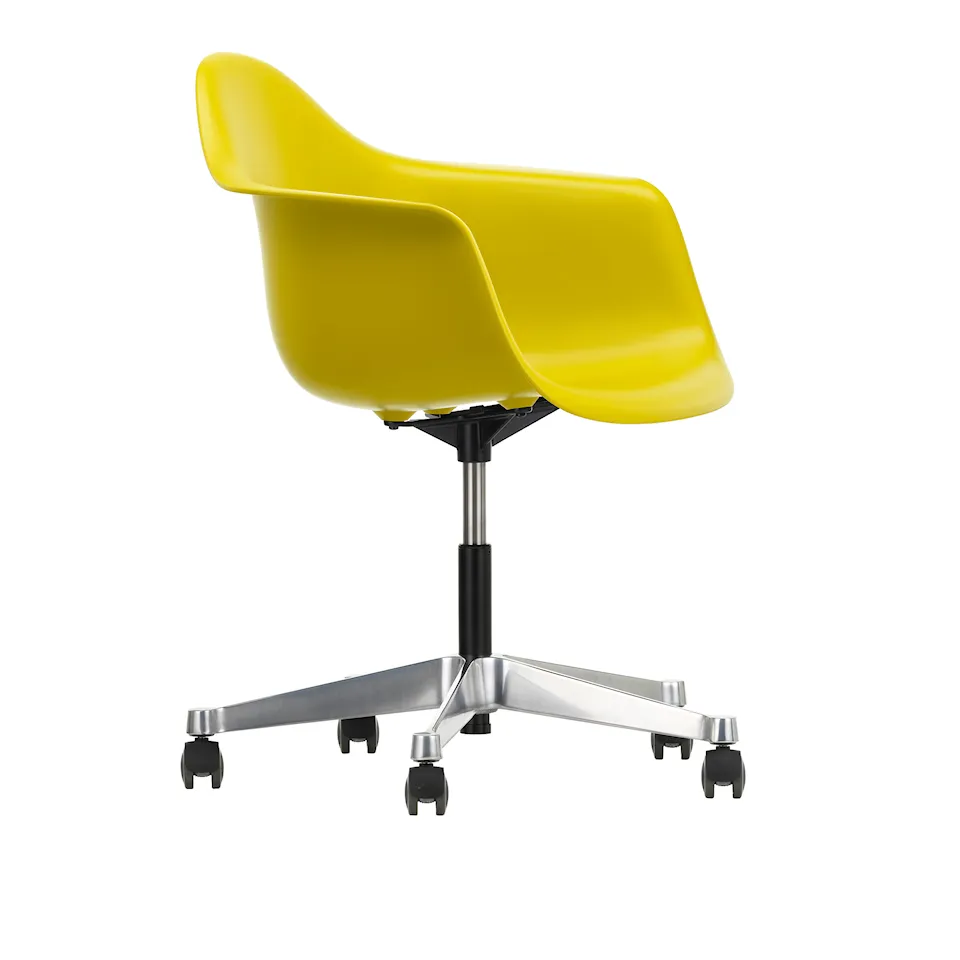 Eames RE Plastic Armchair PACC - 34 Mustard - Castors Soft