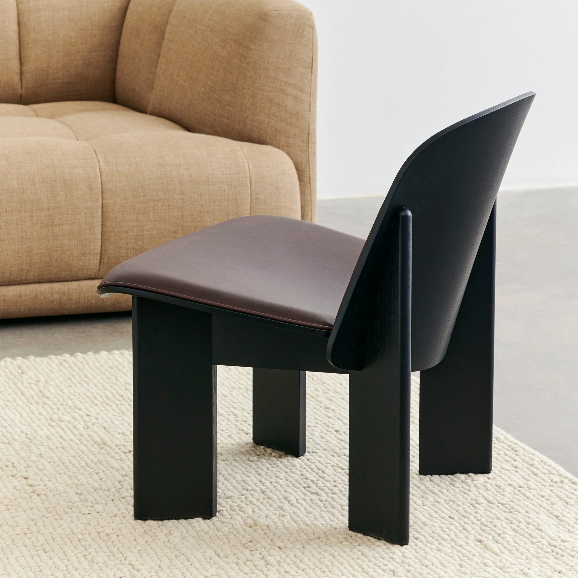 Chisel Lounge Chair Front Upholstery Black Oak - 7