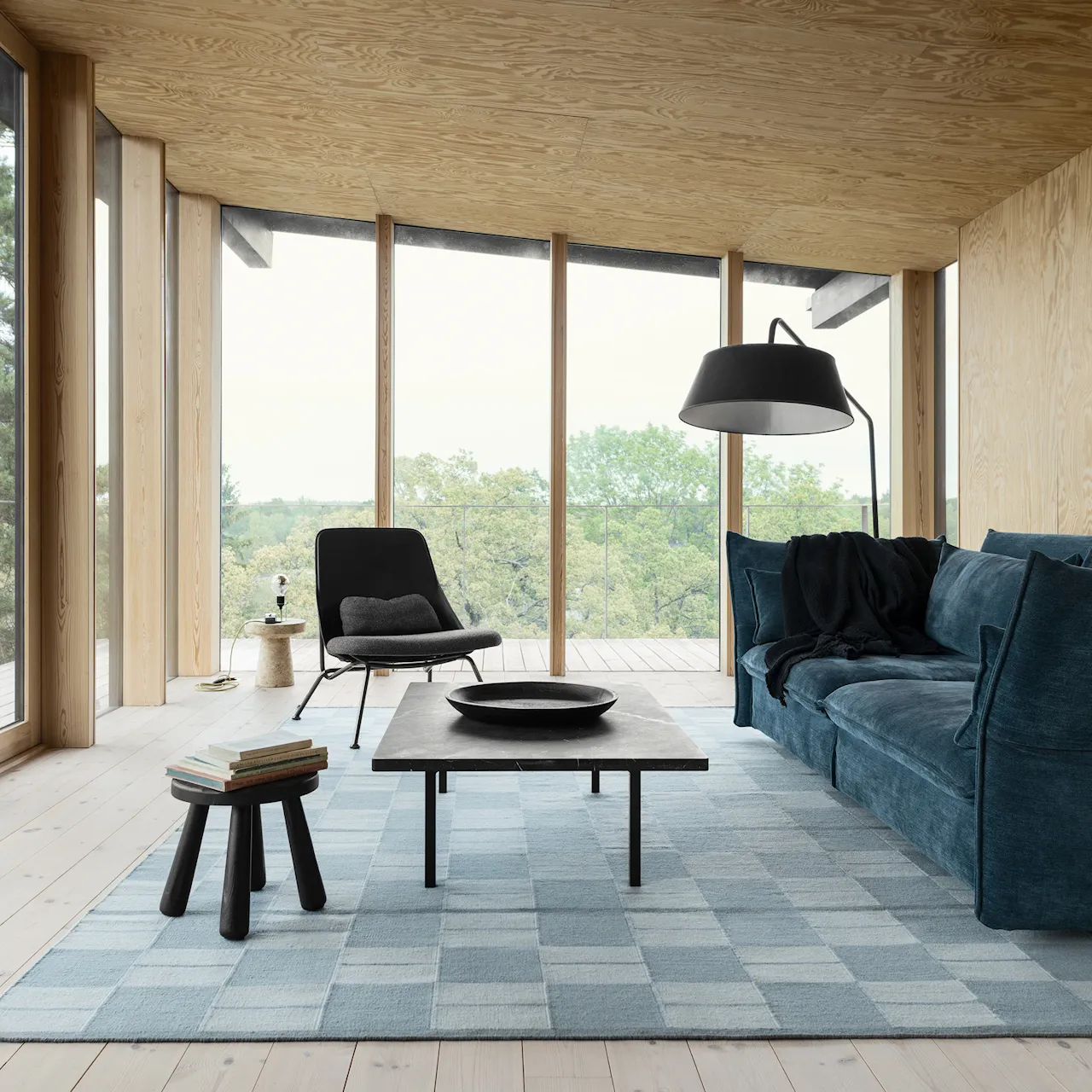 Båstad Blue Wool Rug