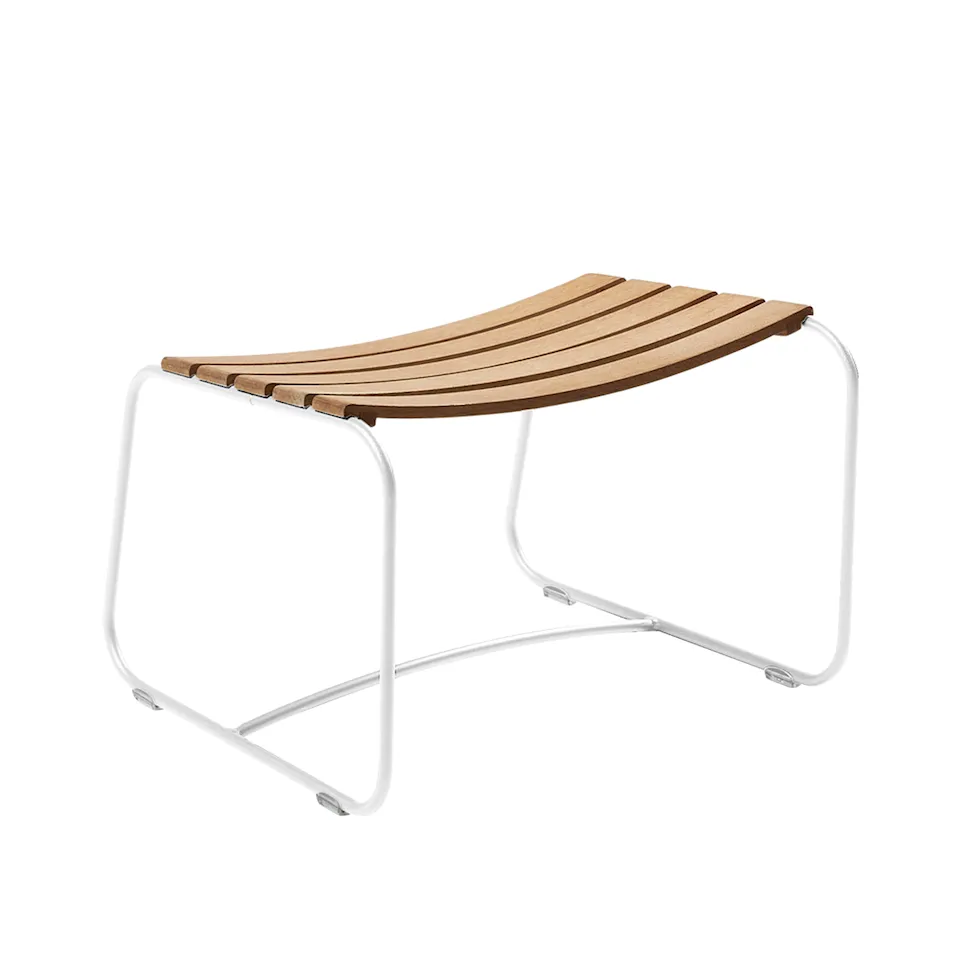 Surprising Teak Footrest, Cotton White