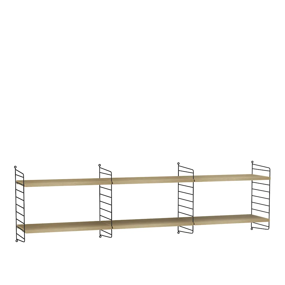 Living room shelving system O oak/black