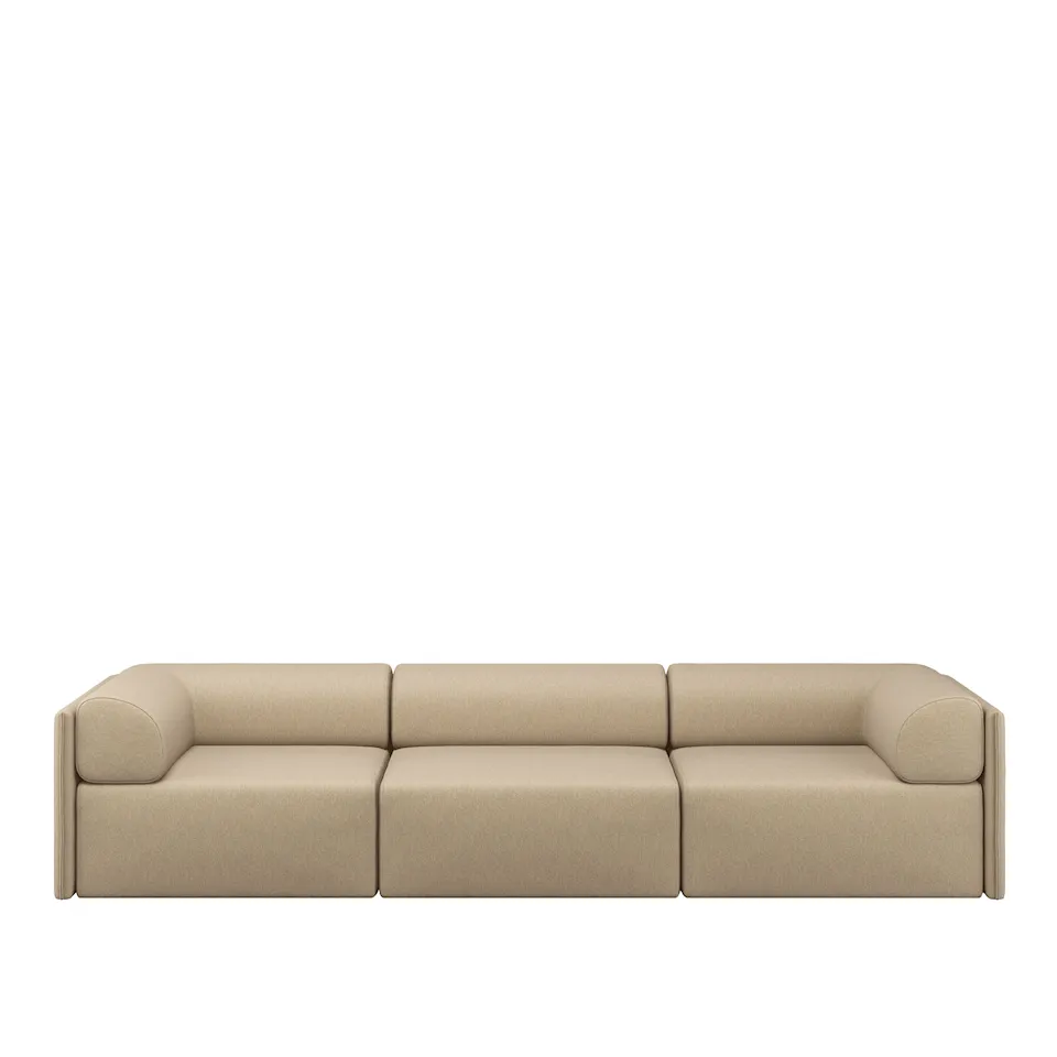 Palo Block 3-seater Sofa Low Back with Armrests